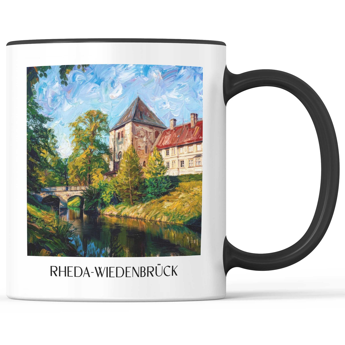 Rheda-Wiedenbrück Kaffeebecher - Ostwestfalen - Deutschland Becher - Kaffeetasse im Ölgemälde Stil - favplace