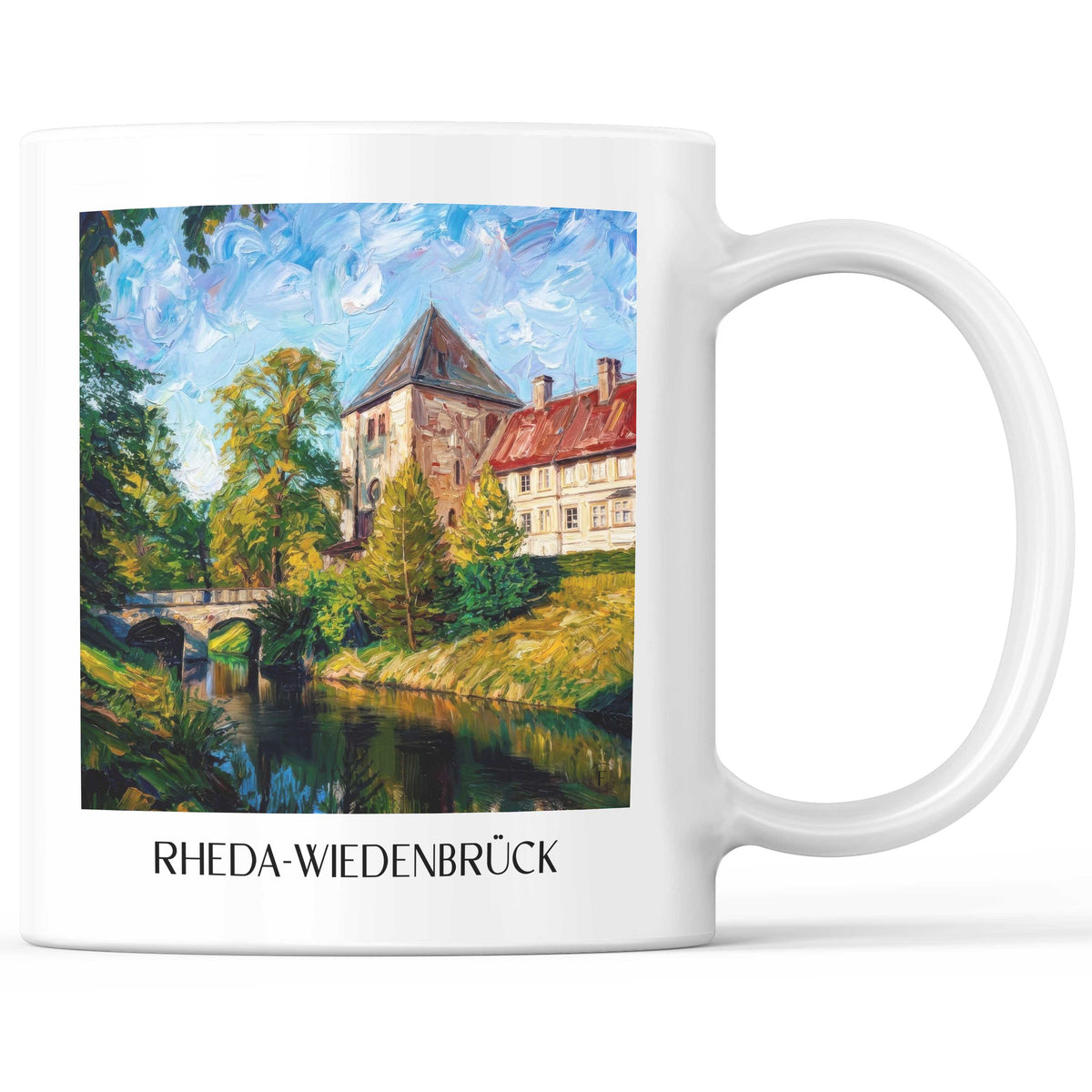 Rheda-Wiedenbrück Kaffeebecher - Ostwestfalen - Deutschland Becher - Kaffeetasse im Ölgemälde Stil - favplace
