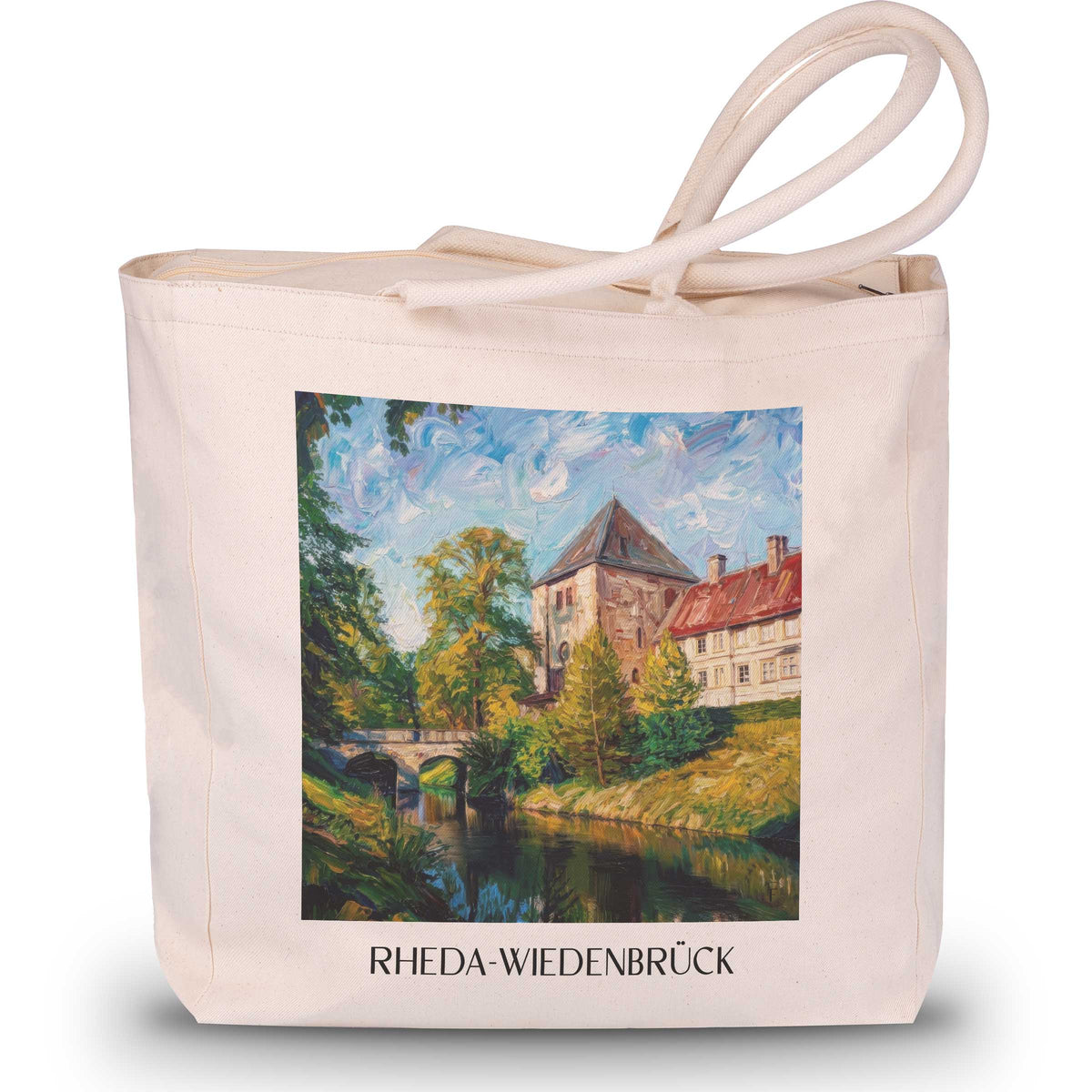 Rheda-Wiedenbrück Shopping Tasche - Ostwestfalen - Deutschland Tote Bag - Einkaufstasche im Ölgemälde Stil - favplace