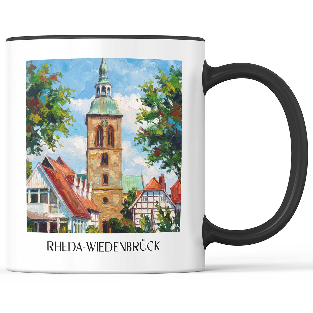 Rheda-wiedenbrück Kaffeebecher - Ostwestfalen-Lippe - Deutschland Becher - Kaffeetasse im Ölgemälde Stil