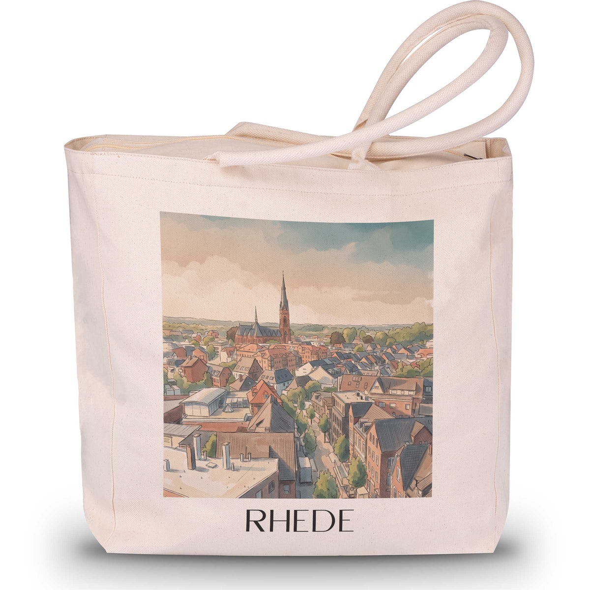 rhede-westmünsterland-deutschland-einkaufstasche-aquarell