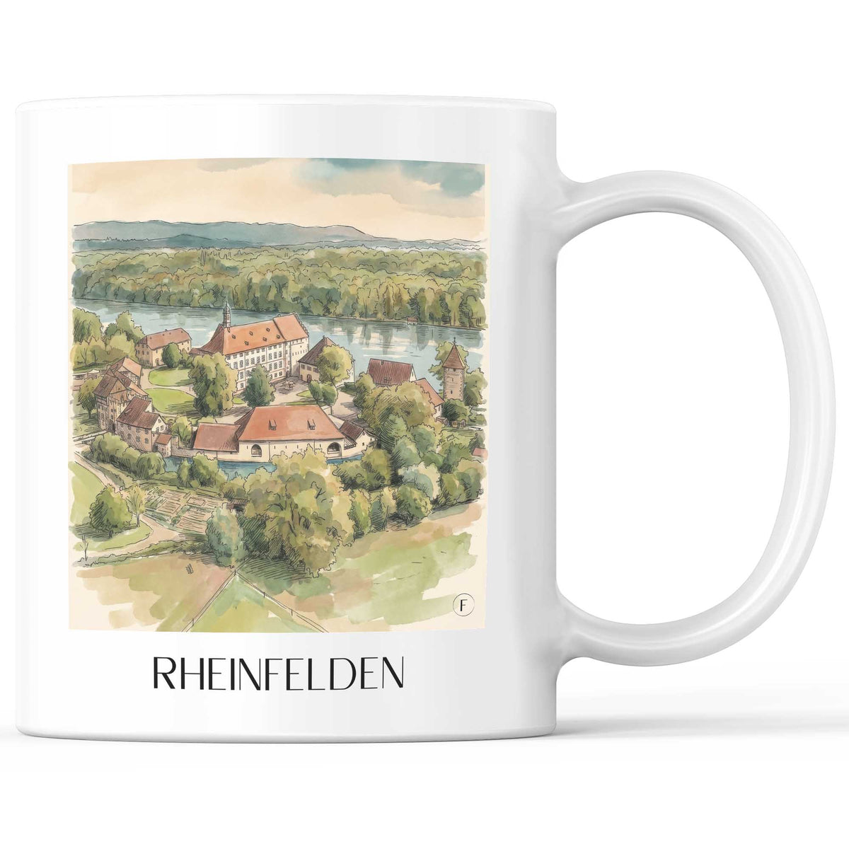 Rheinfelden Kaffeebecher - Baden-Württemberg - Deutschland Becher - Kaffeetasse im Aquarell Stil - favplace