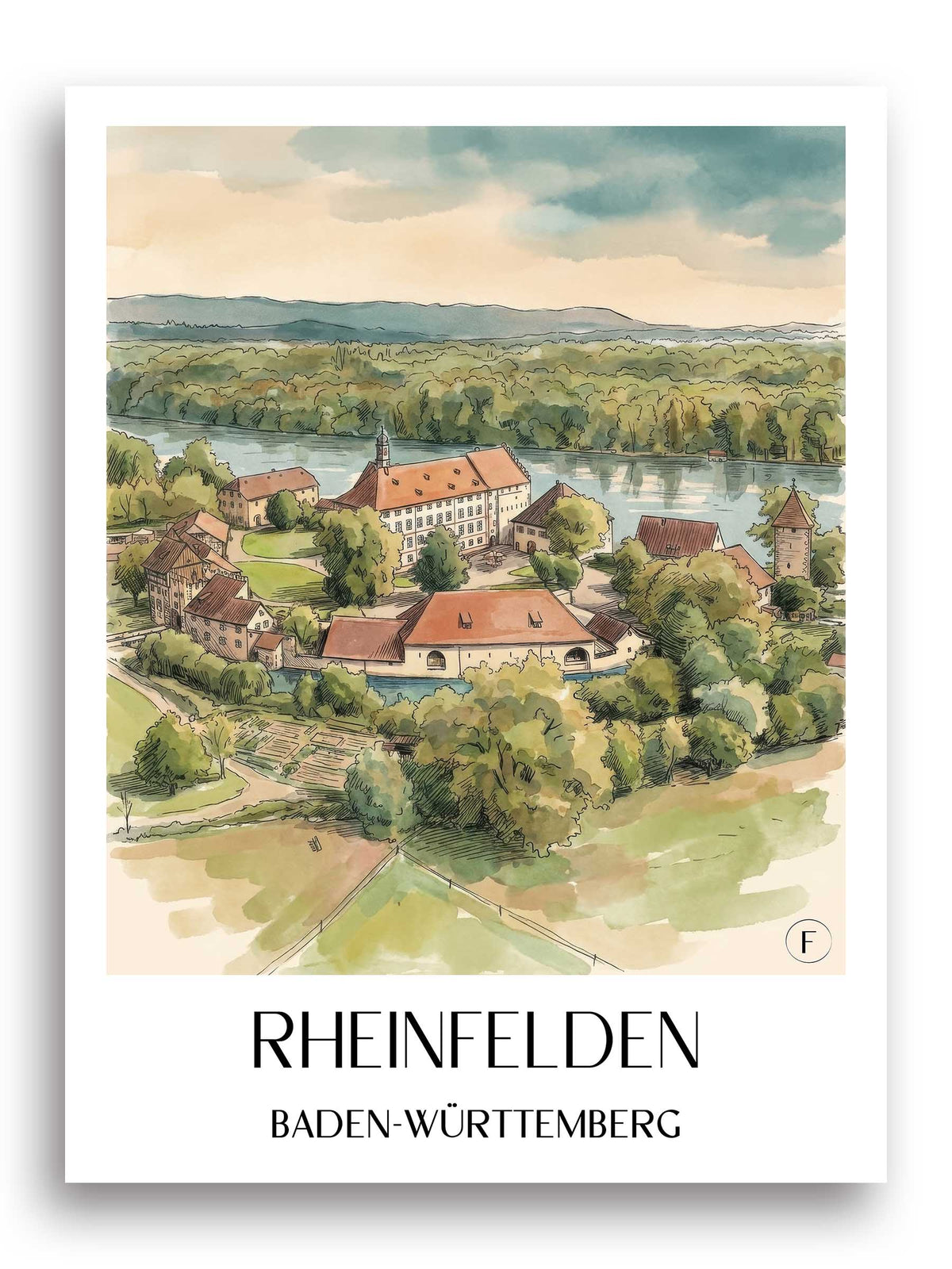 rheinfelden--baden-württemberg-deutschland-poster-aquarell