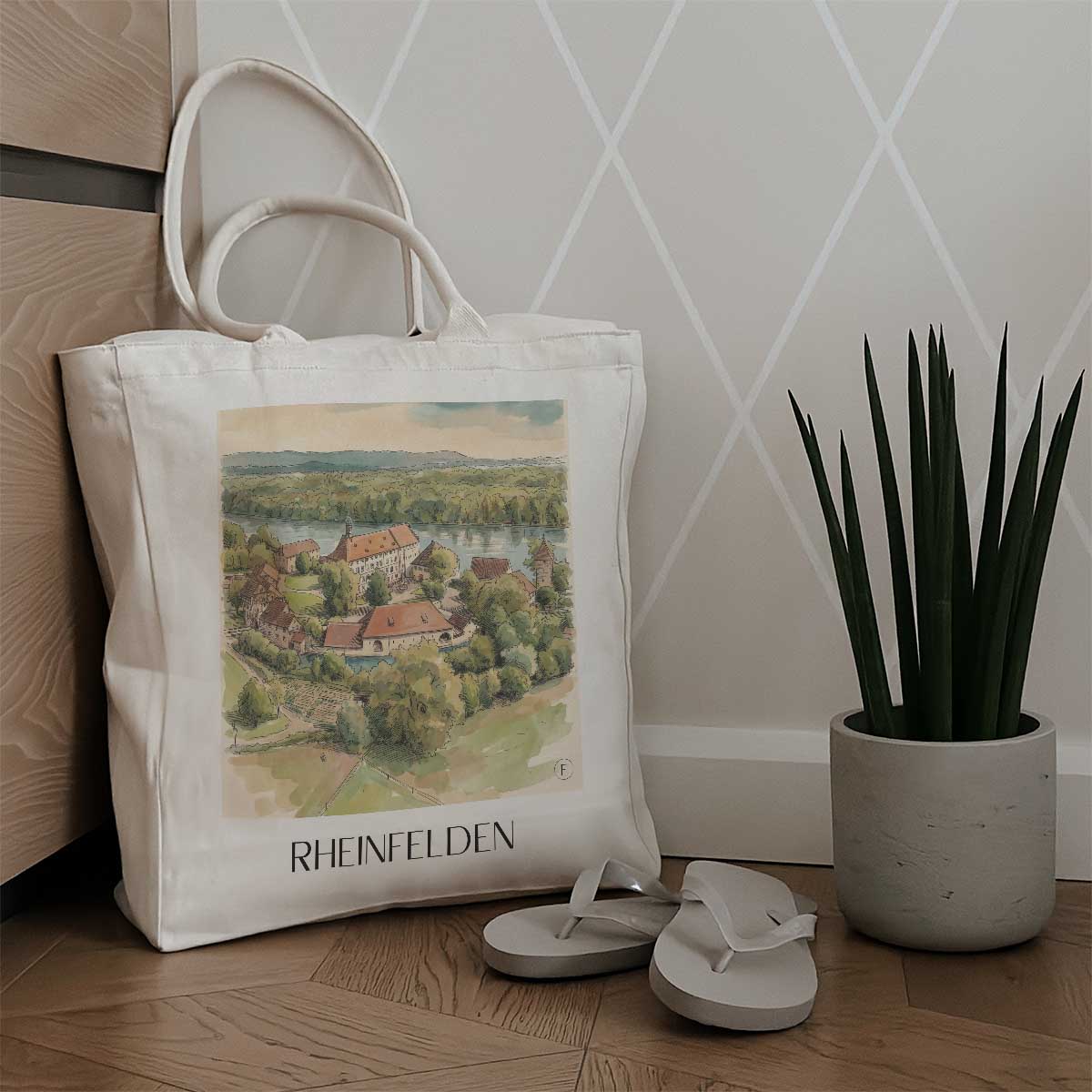 rheinfelden--baden-württemberg-deutschland-einkaufstasche-aquarell