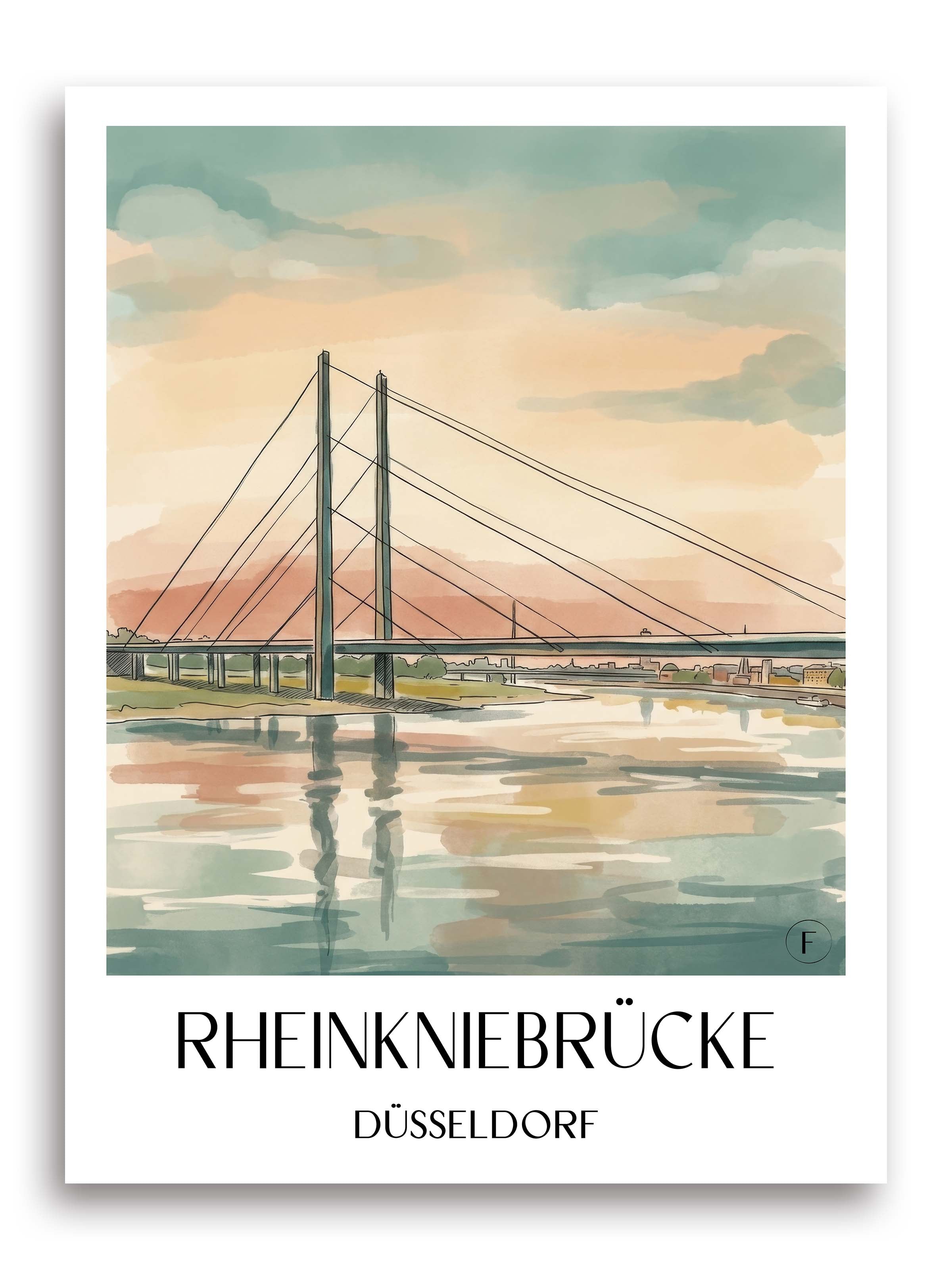 rheinkniebrücke-düsseldorf-deutschland-poster-aquarell