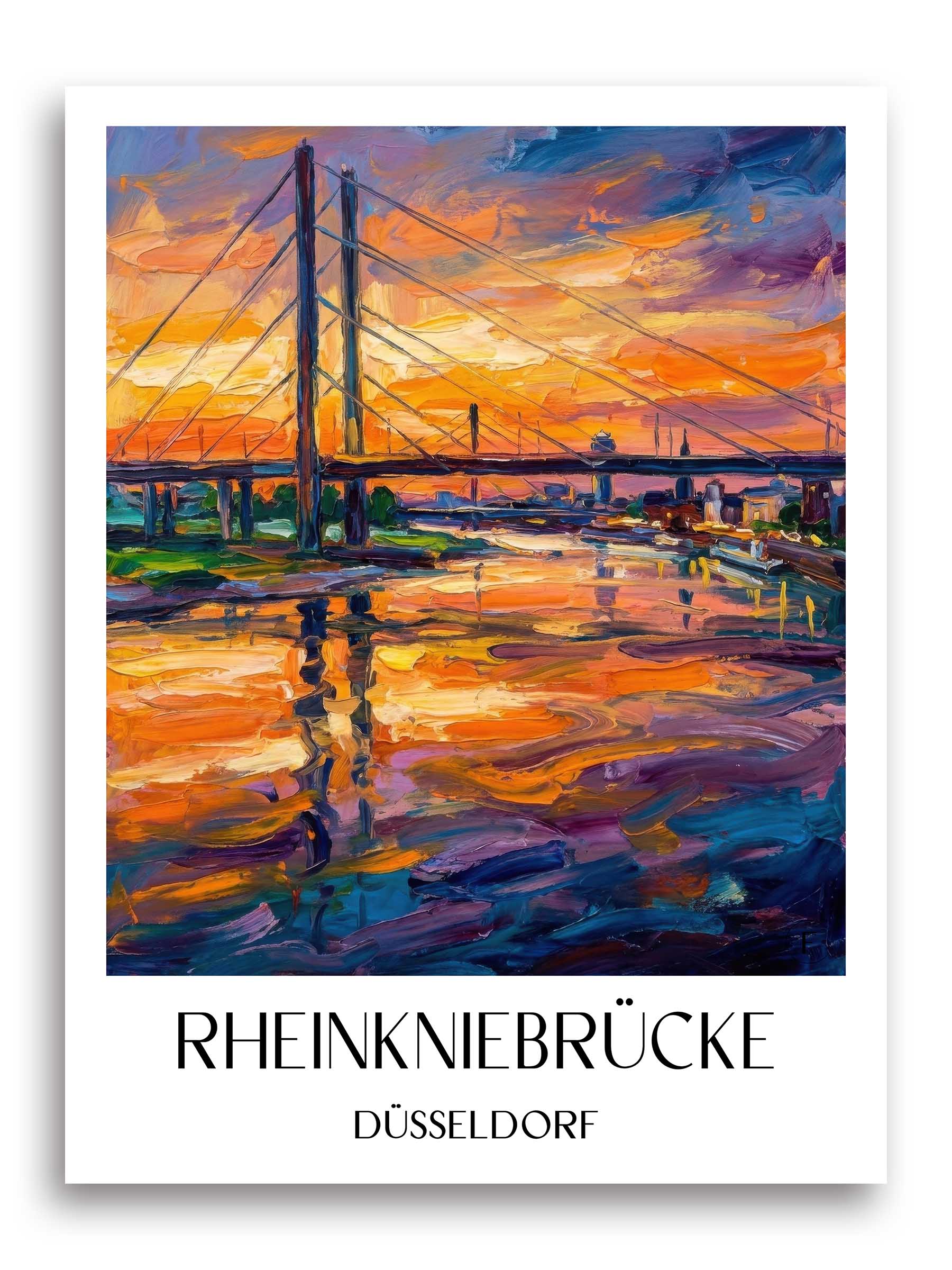 rheinkniebrücke-düsseldorf-deutschland-poster-oil-painting-oelgemaelde