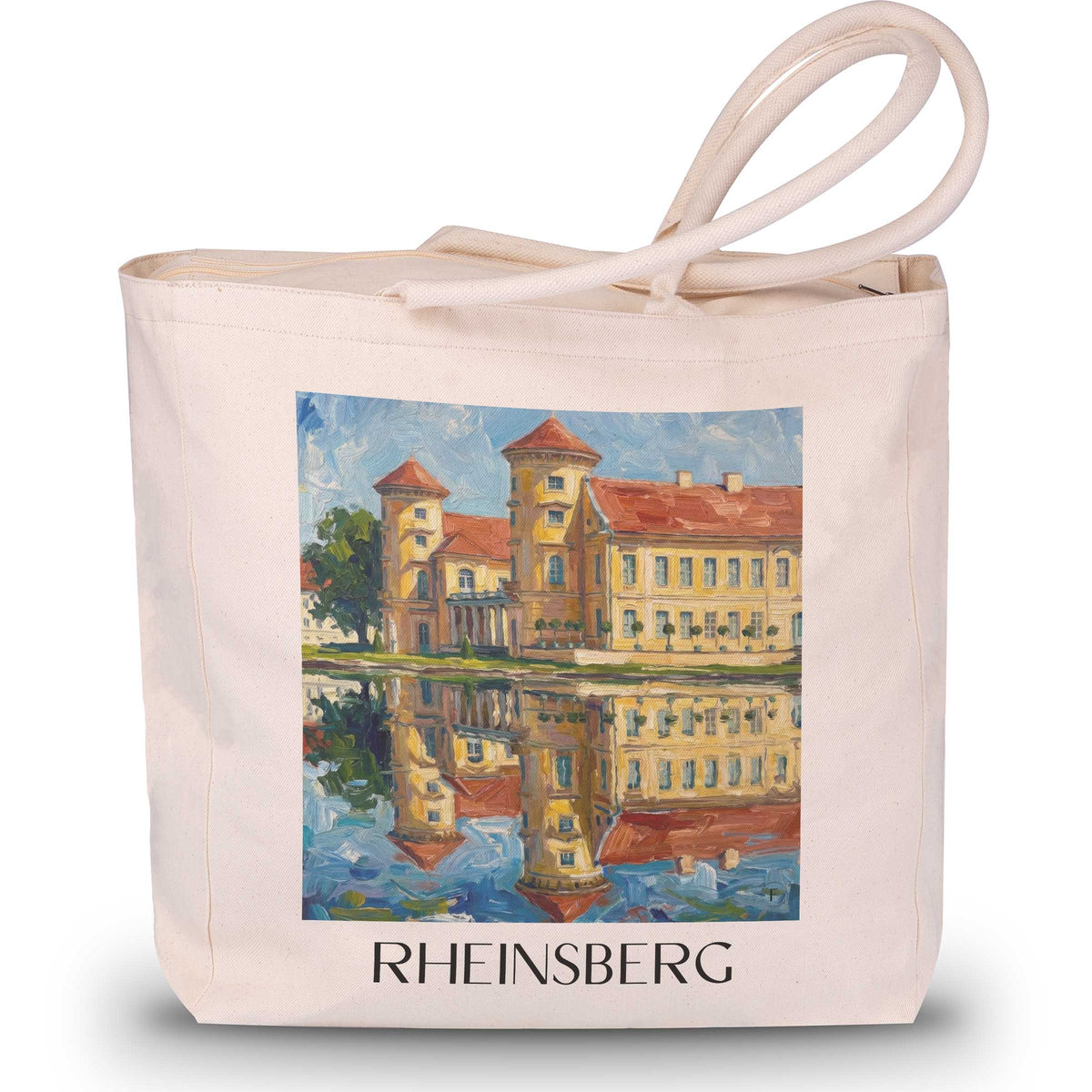 Rheinsberg Shopping Tasche - Brandenburg - Deutschland Tote Bag - Einkaufstasche im Ölgemälde Stil - favplace
