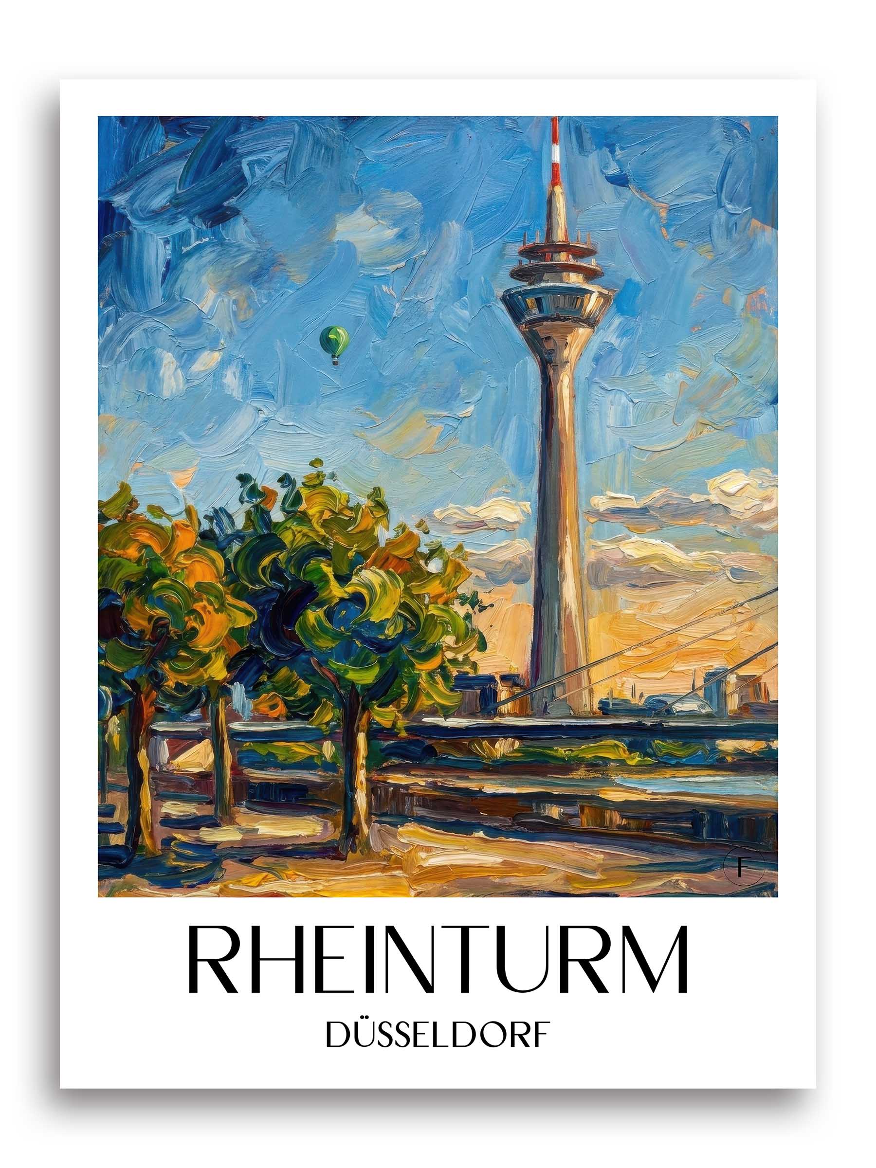 rheinturm-düsseldorf-deutschland-poster-oil-painting-oelgemaelde