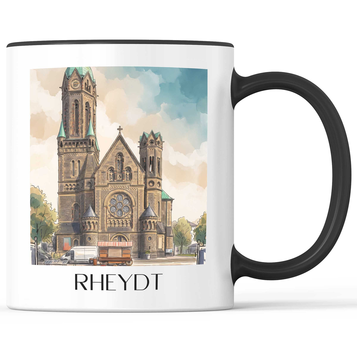 Rheydt Kaffeebecher - Niederrhein - Deutschland Becher - Kaffeetasse im Aquarell Stil - favplace