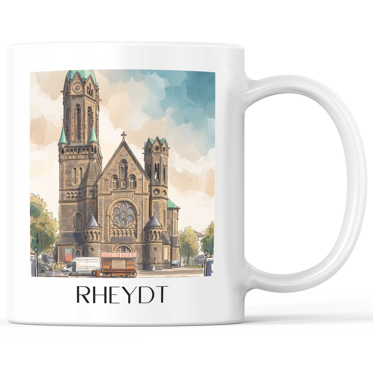 Rheydt Kaffeebecher - Niederrhein - Deutschland Becher - Kaffeetasse im Aquarell Stil - favplace
