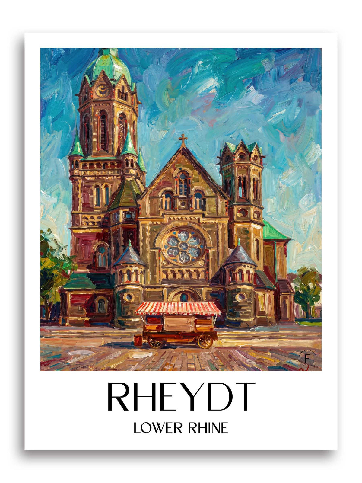 Rheydt Poster - Niederrhein - Deutschland Kunstdruck - Ölgemälde von A4 bis A1 - favplace
