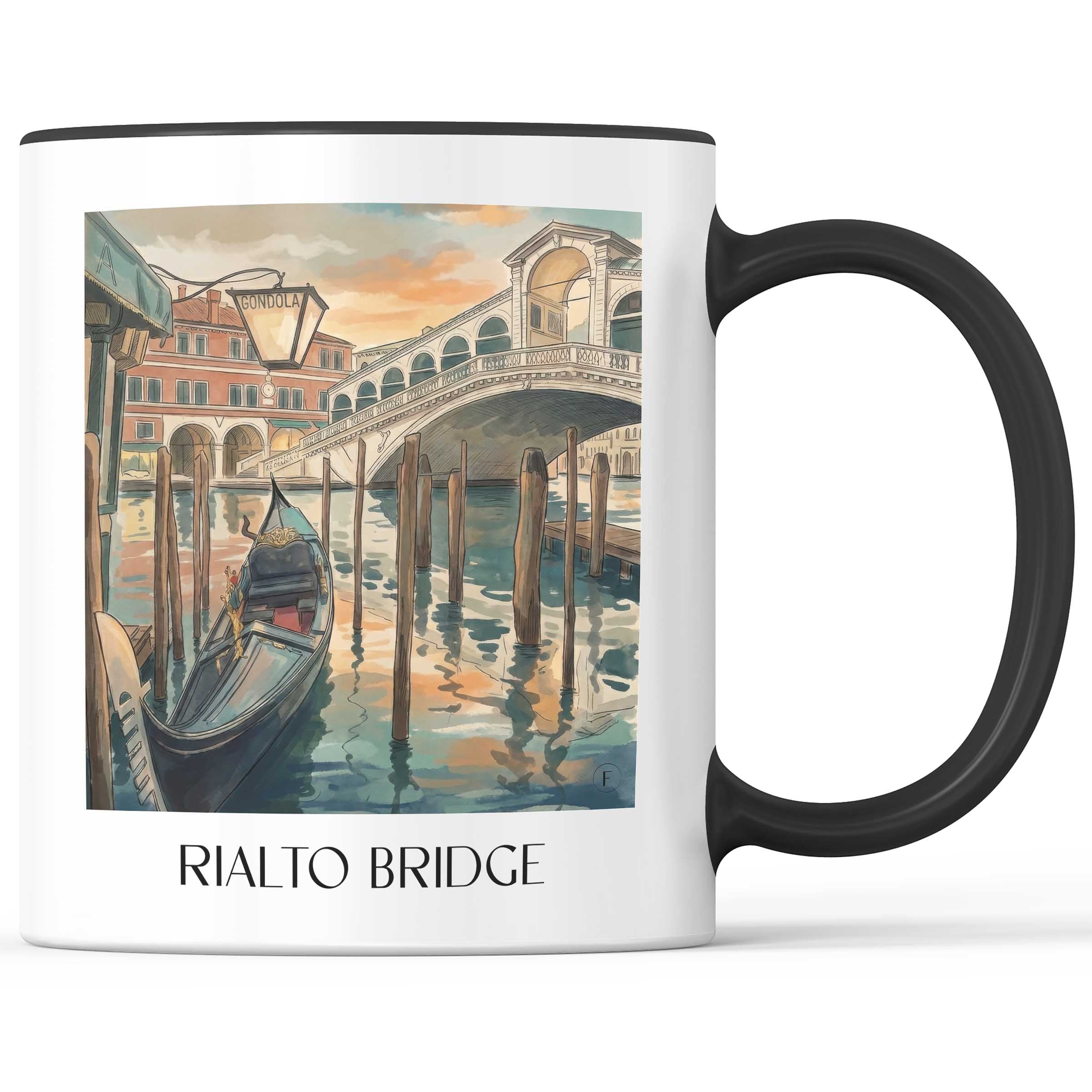 Rialtobrücke Kaffeebecher - Venedig - Italien Becher - Kaffeetasse im Aquarell Stil - favplace