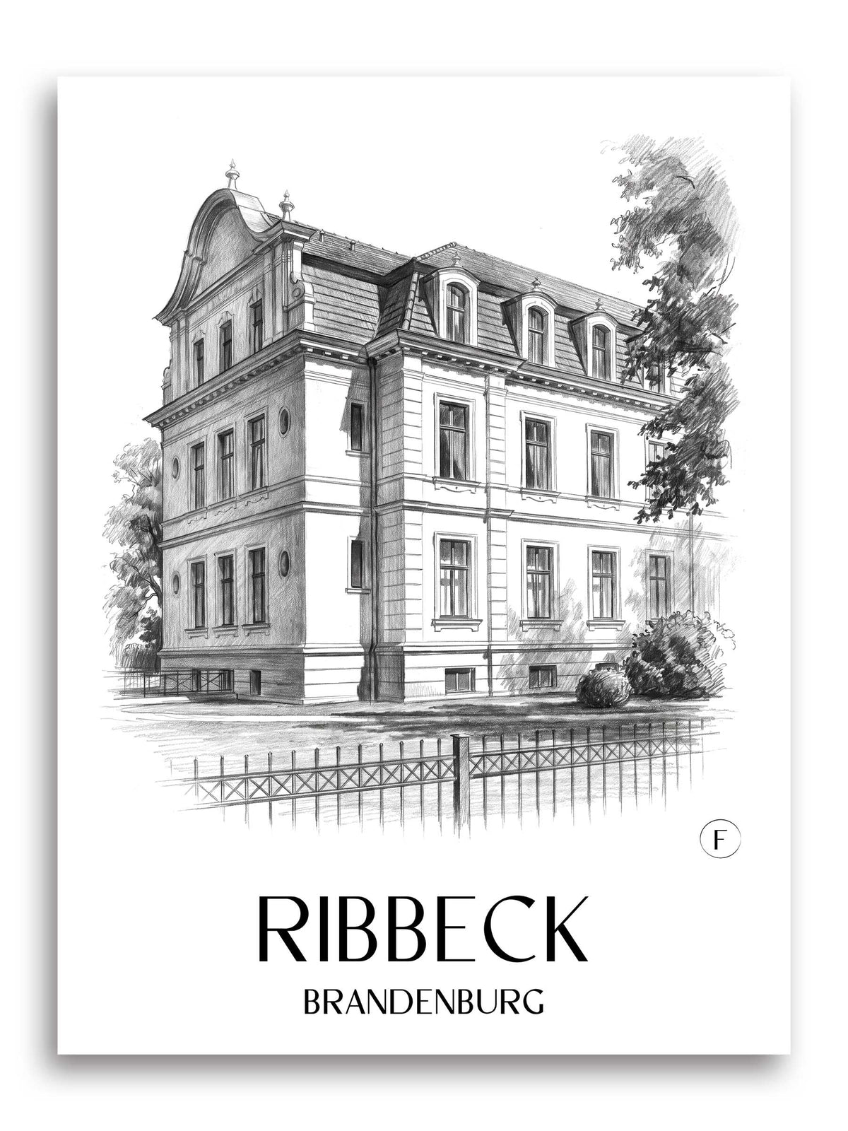 Ribbeck Poster - Brandenburg - Deutschland Kunstdruck - Zeichnung von A4 bis A1 - favplace