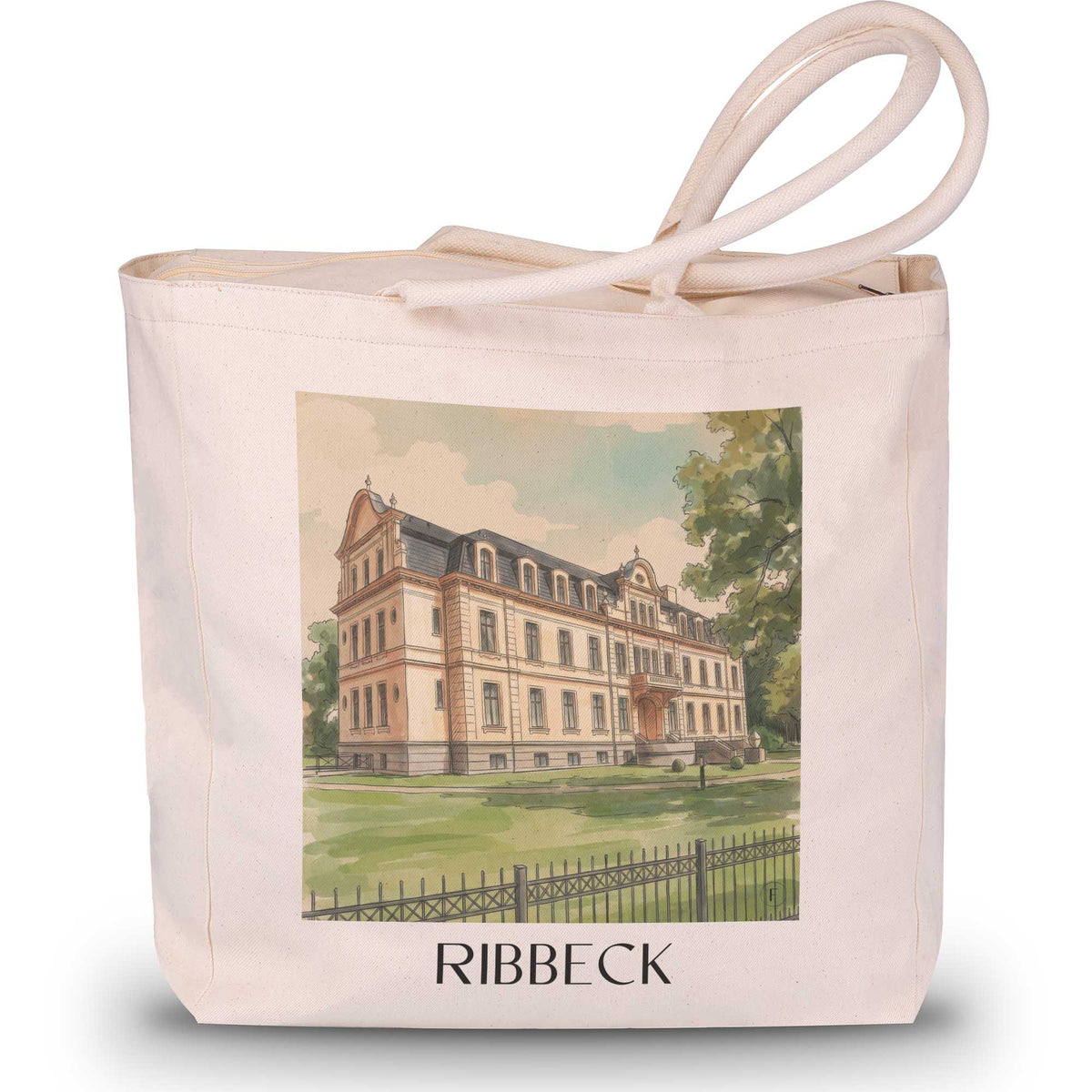 ribbeck-brandenburg-deutschland-einkaufstasche-aquarell