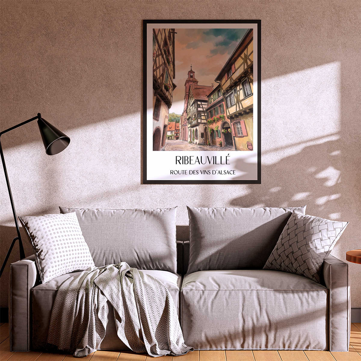 ribeauvillé-route-des-vins-d'alsace-frankreich-poster-aquarell