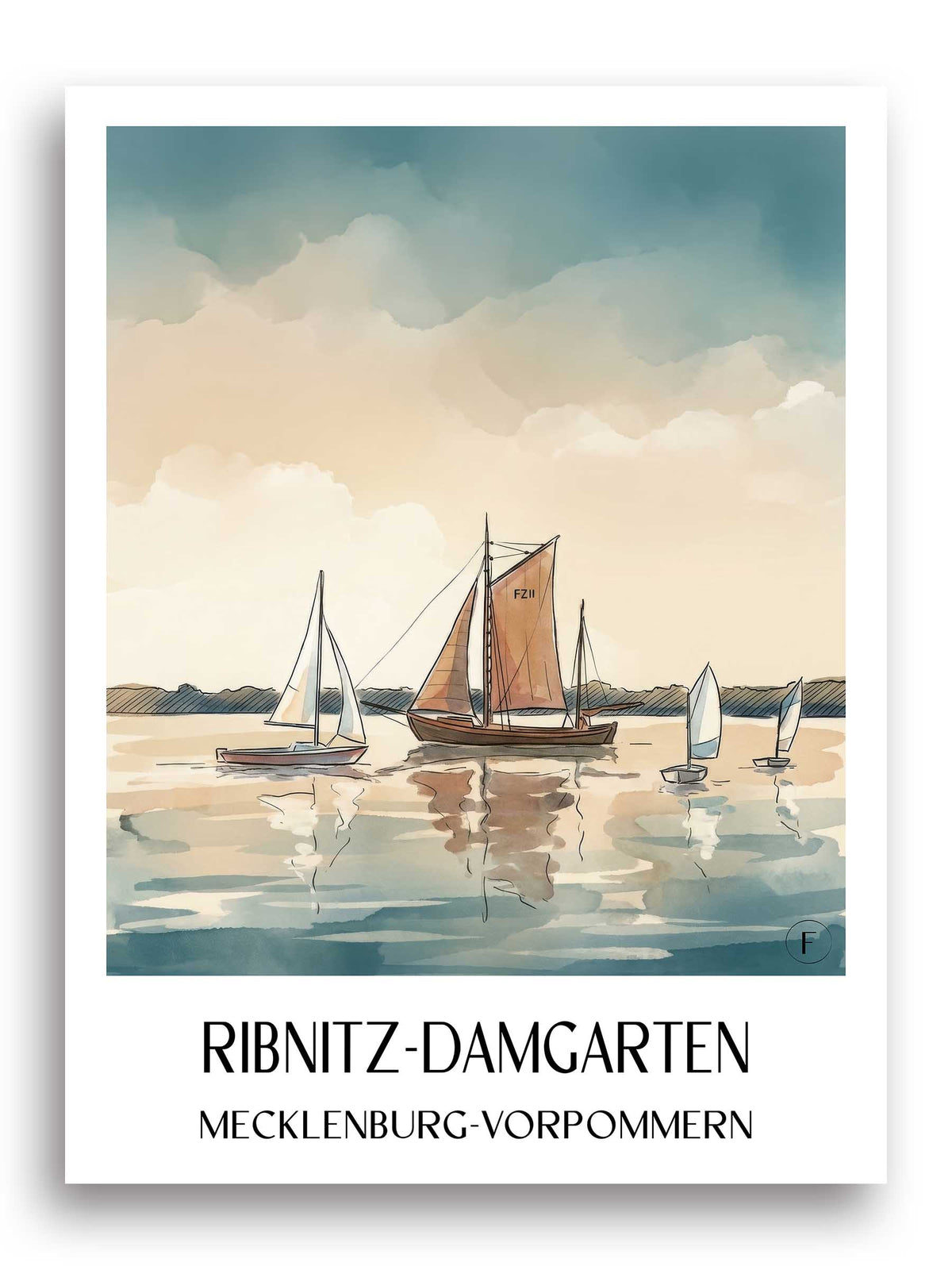 ribnitz-damgarten-mecklenburg-vorpommern-deutschland-poster-aquarell