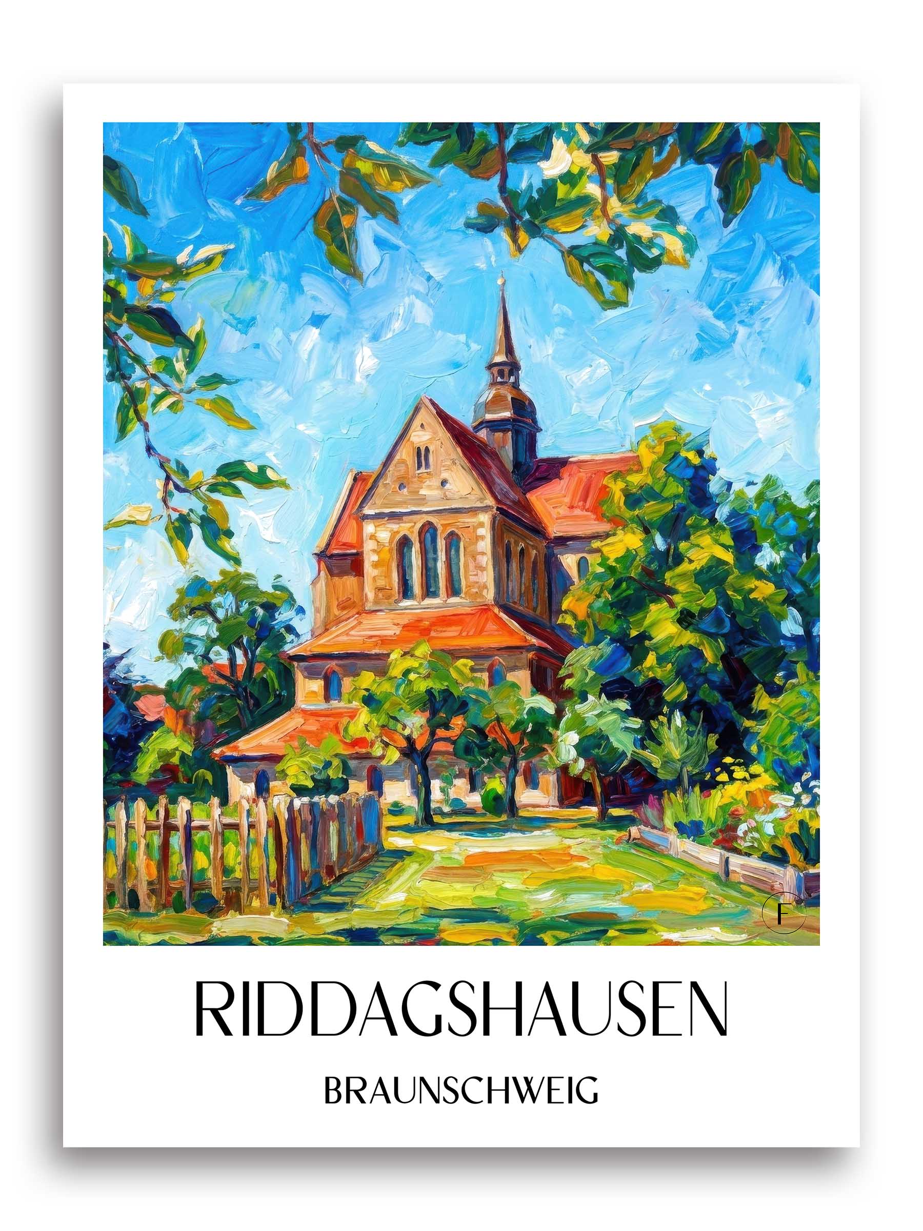 Riddagshausen Poster - Braunschweig - Deutschland Kunstdruck - Ölgemälde von A4 bis A1 - favplace