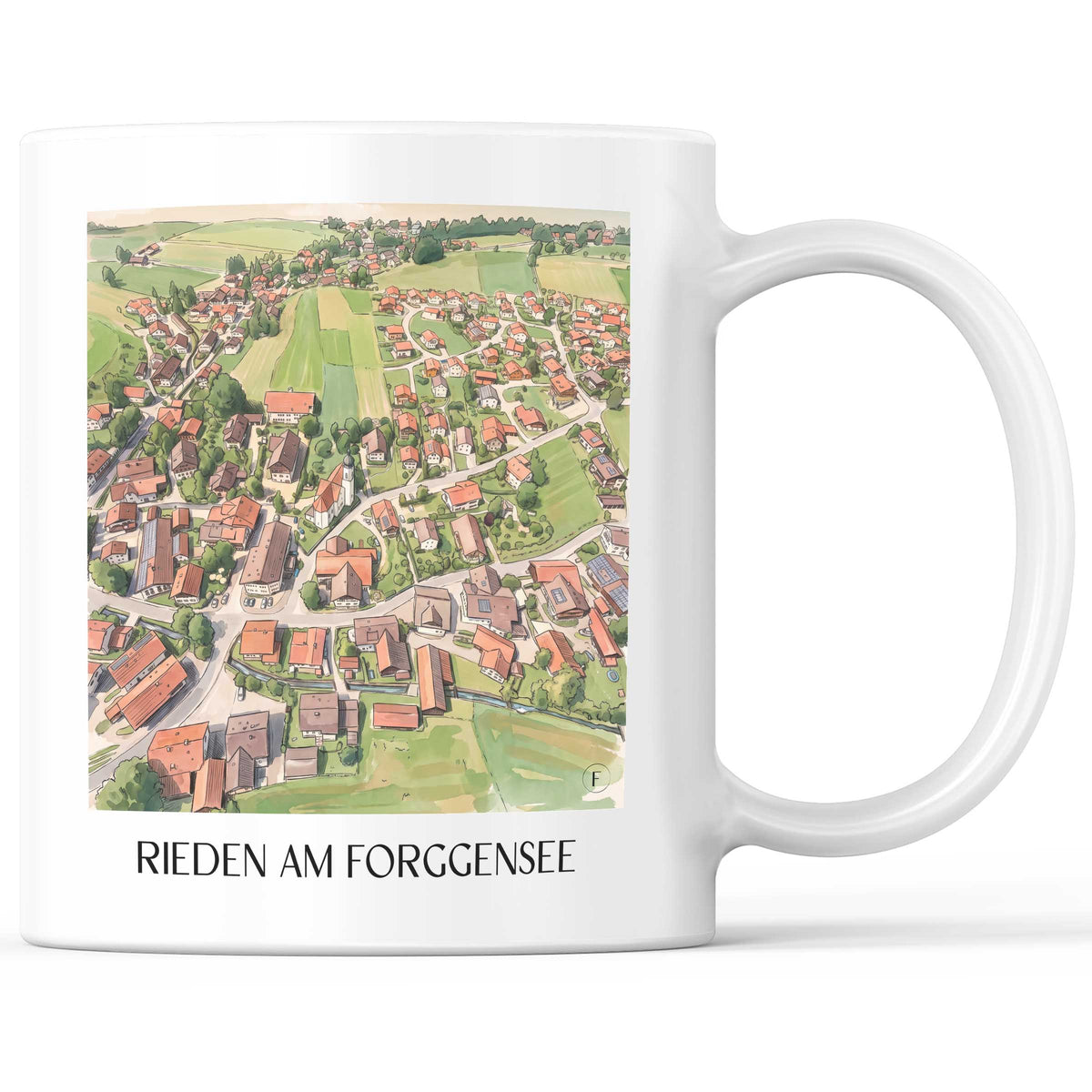 Rieden am Forggensee Kaffeebecher - Ostallgäu - Deutschland Becher - Kaffeetasse im Aquarell Stil