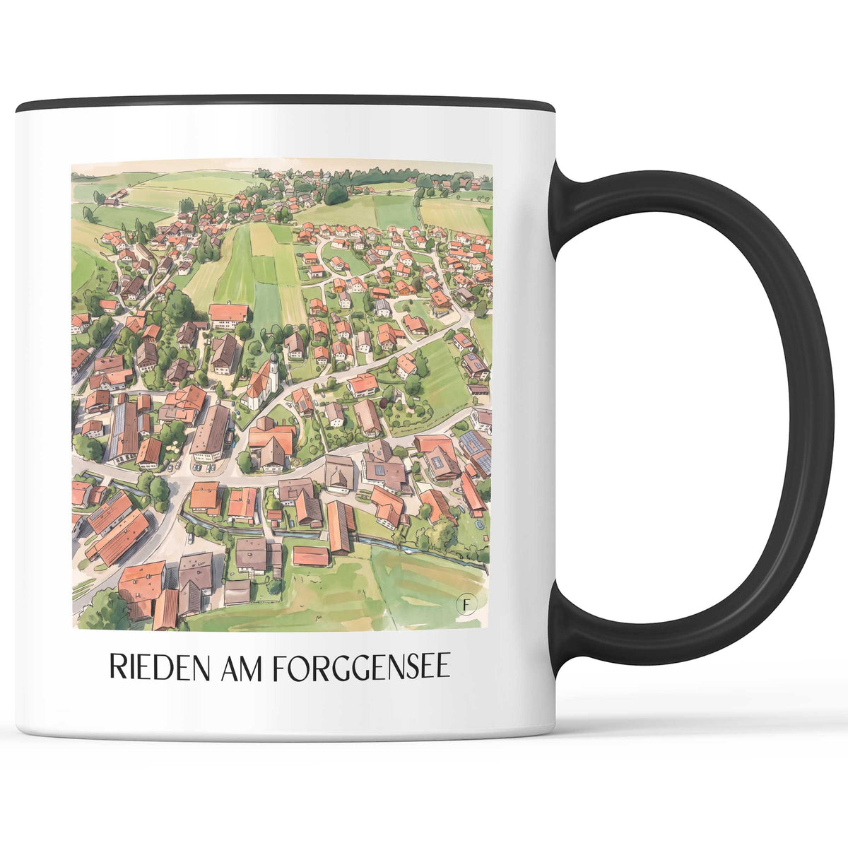 Rieden am Forggensee Kaffeebecher - Ostallgäu - Deutschland Becher - Kaffeetasse im Aquarell Stil