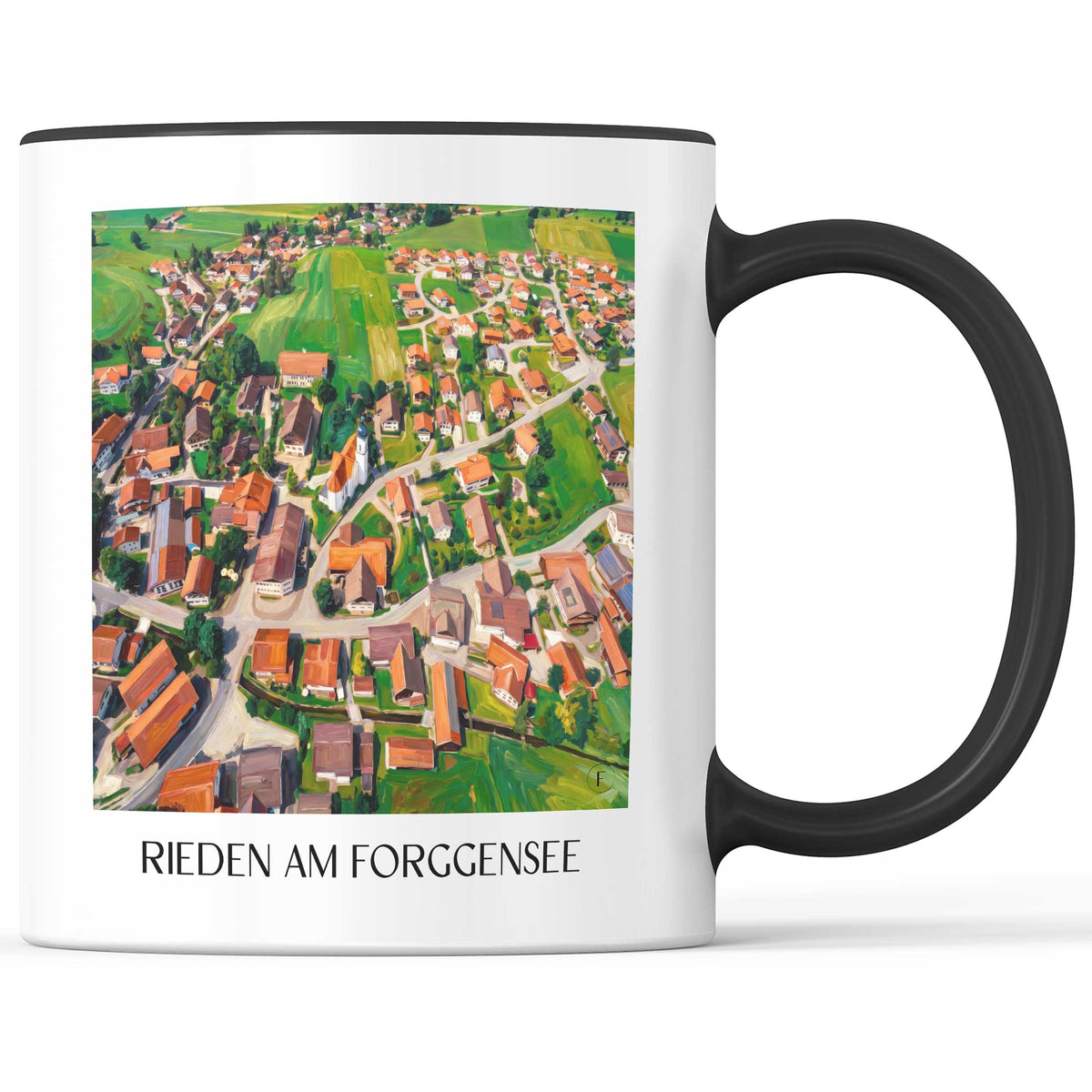 Rieden am Forggensee Kaffeebecher - Ostallgäu - Deutschland Becher - Kaffeetasse im Ölgemälde Stil - favplace