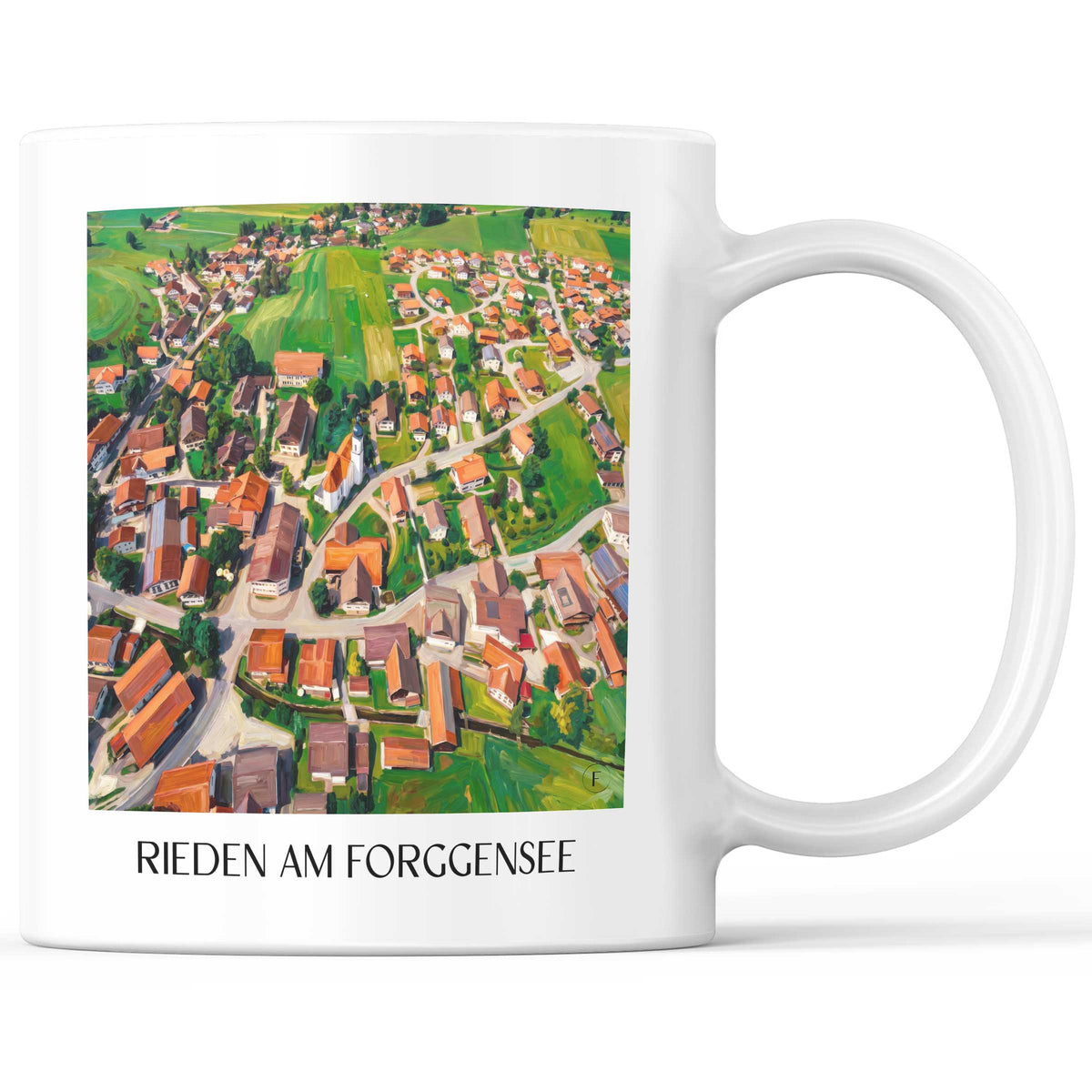 Rieden am Forggensee Kaffeebecher - Ostallgäu - Deutschland Becher - Kaffeetasse im Ölgemälde Stil - favplace