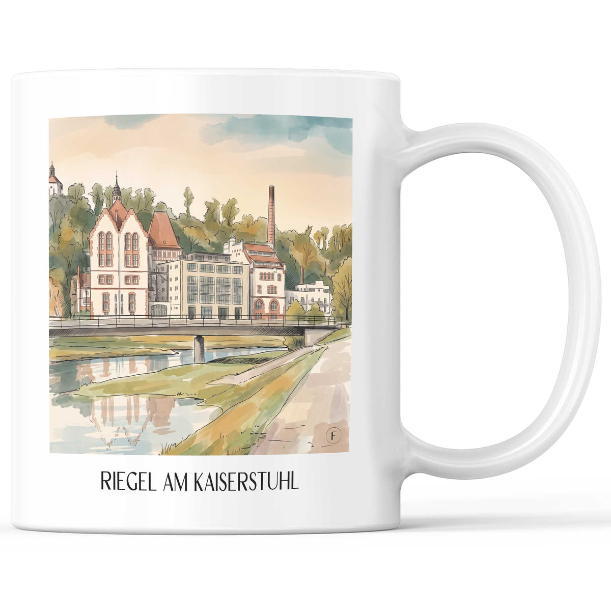 Riegel am Kaiserstuhl Kaffeebecher - Baden-Württemberg - Deutschland Becher - Kaffeetasse im Aquarell Stil