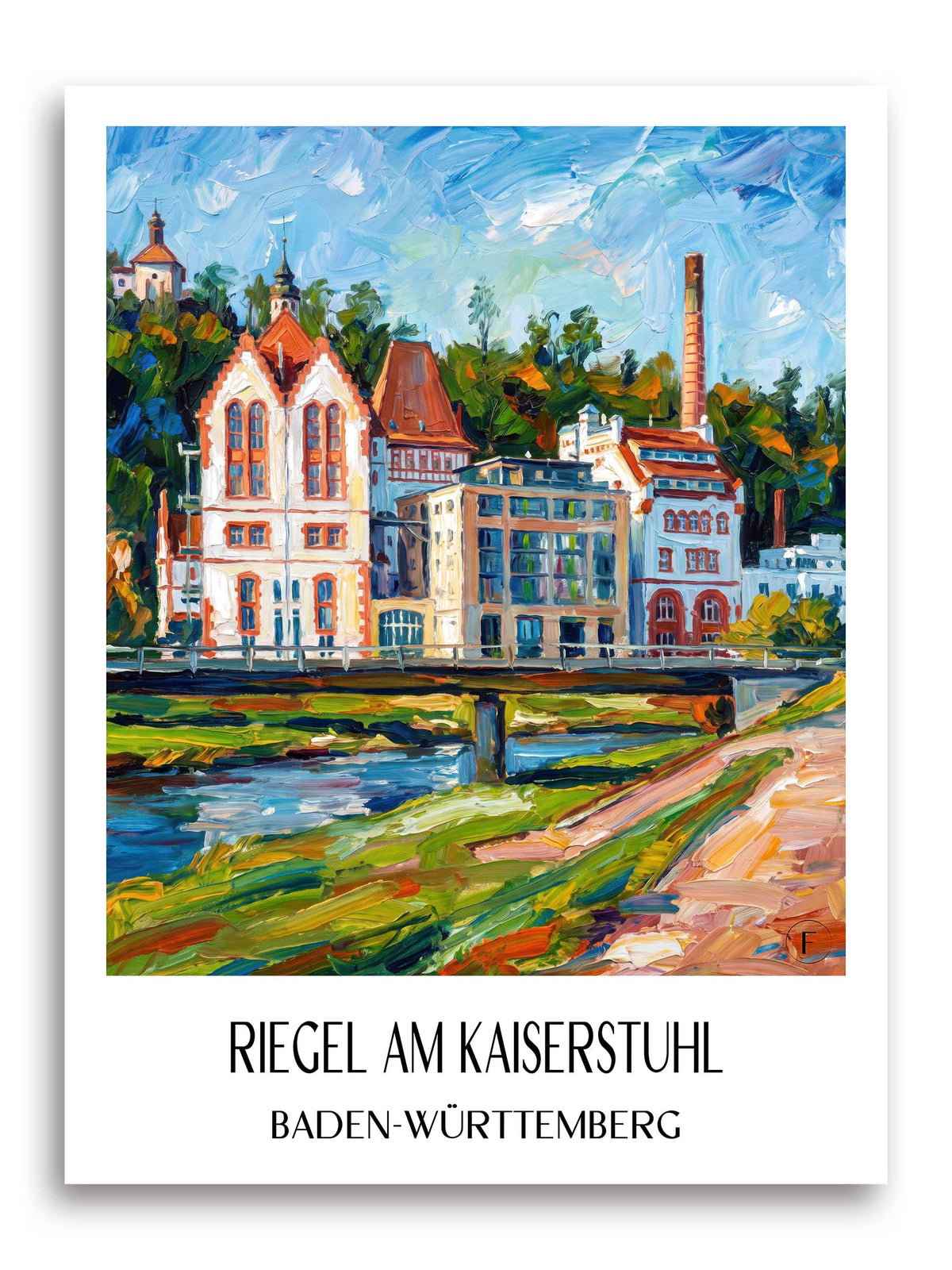 Riegel am Kaiserstuhl Poster - Baden-Württemberg - Deutschland Kunstdruck - Ölgemälde von A4 bis A1 - favplace