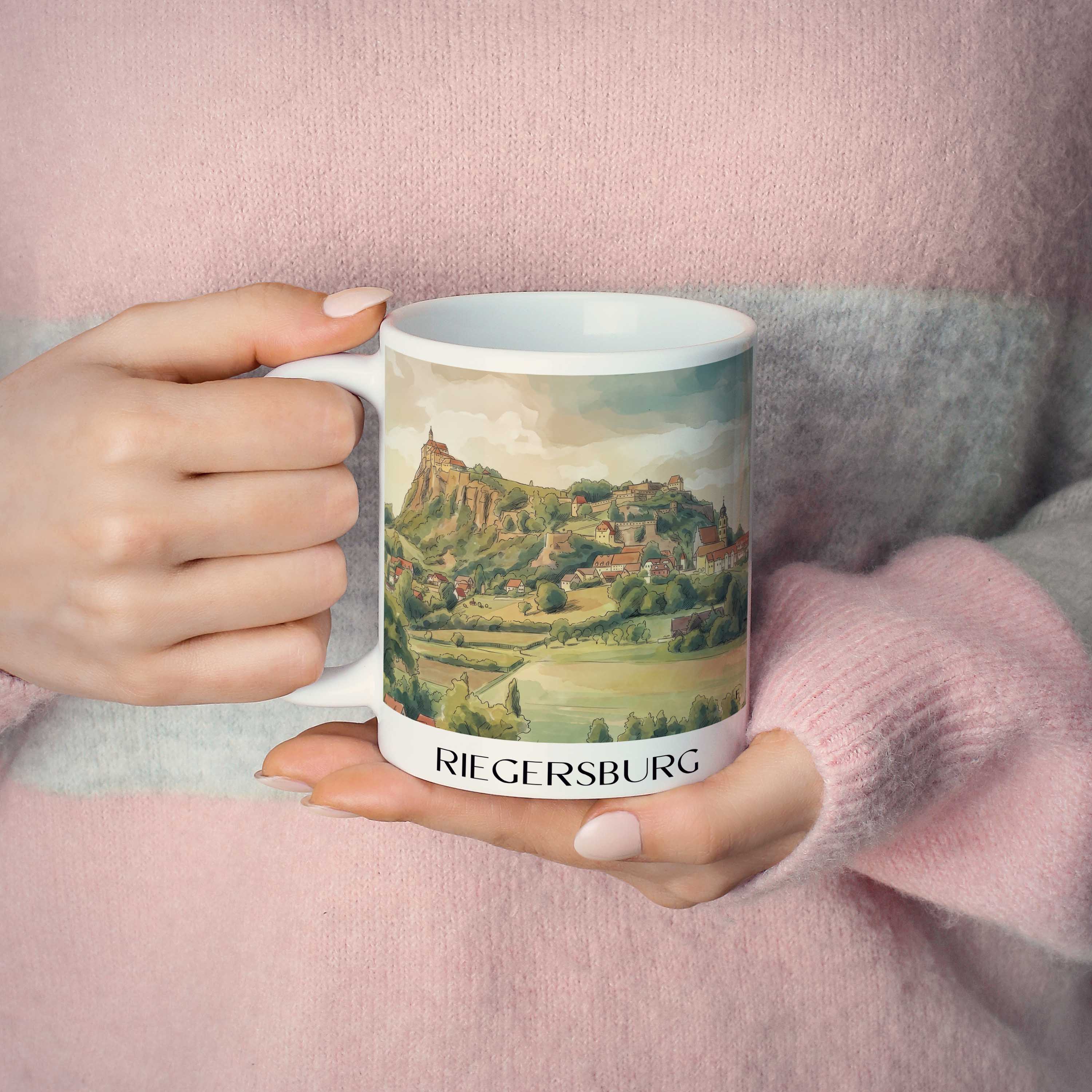 riegersburg-steiermark-österreich-kaffeebecher-aquarell