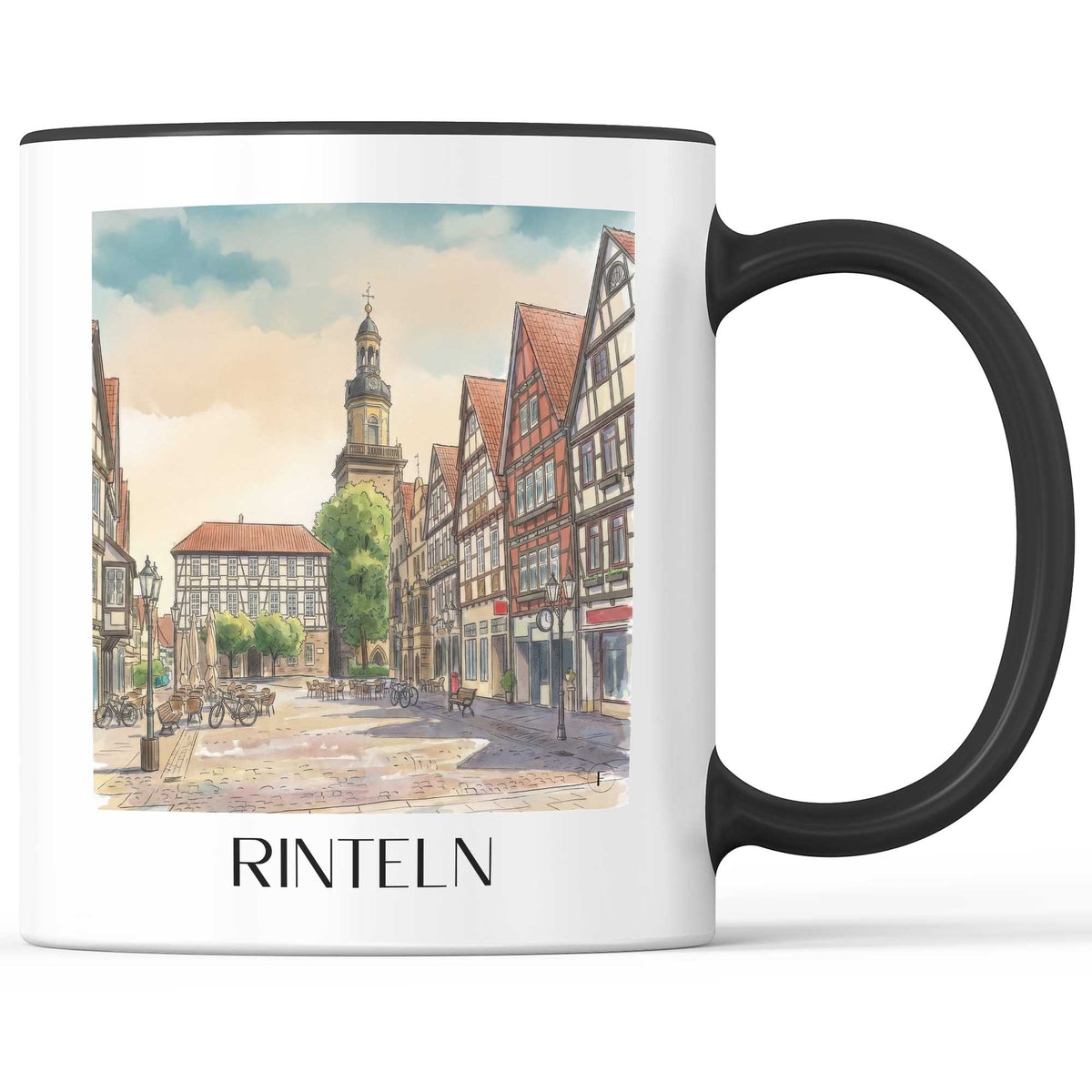rinteln-niedersachsen-deutschland-kaffeebecher-aquarell