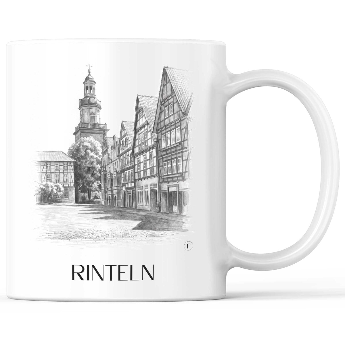 Rinteln Kaffeebecher - Niedersachsen - Deutschland Becher - Kaffeetasse im Zeichnung Stil