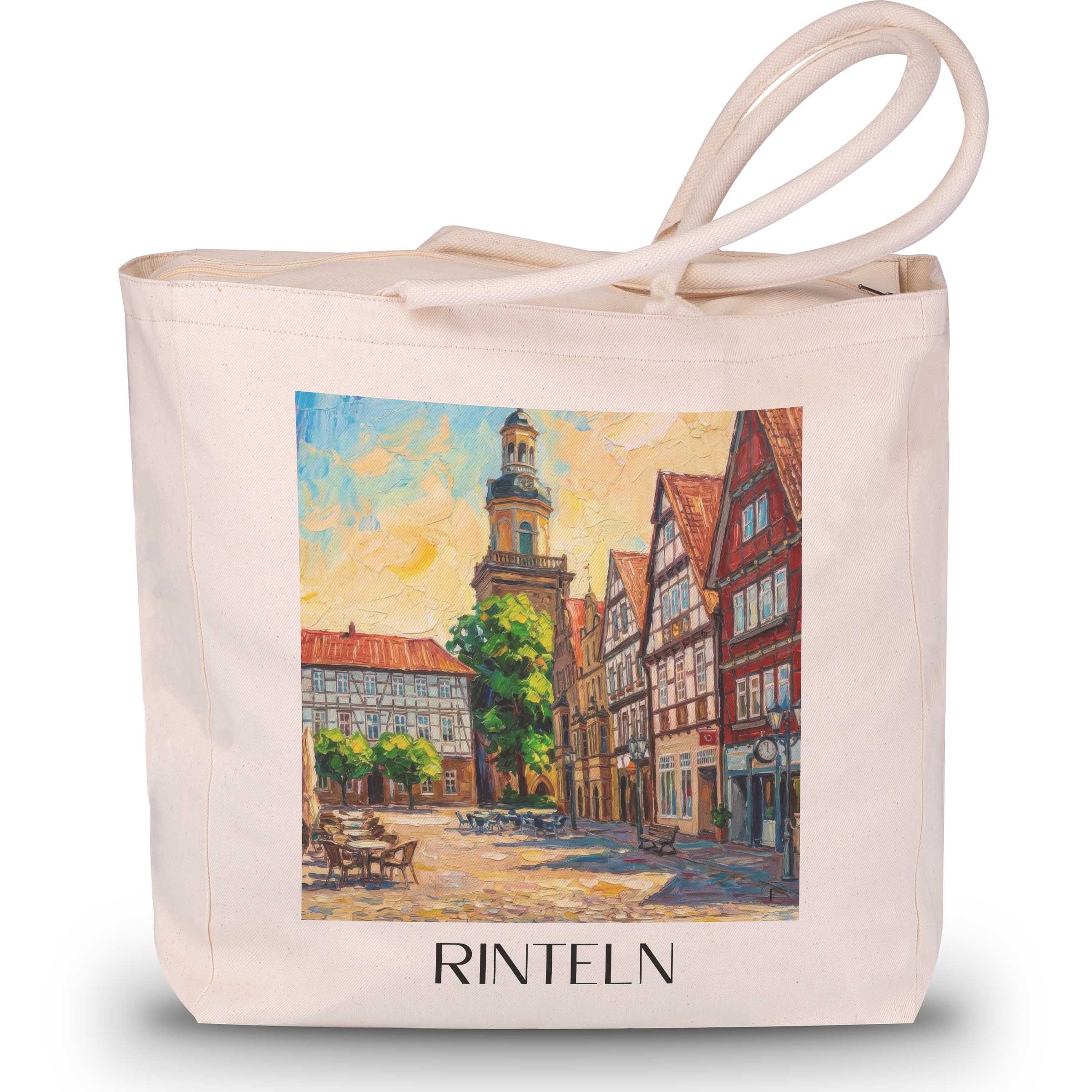 Rinteln Shopping Tasche - Niedersachsen - Deutschland Tote Bag - Einkaufstasche im Ölgemälde Stil - favplace
