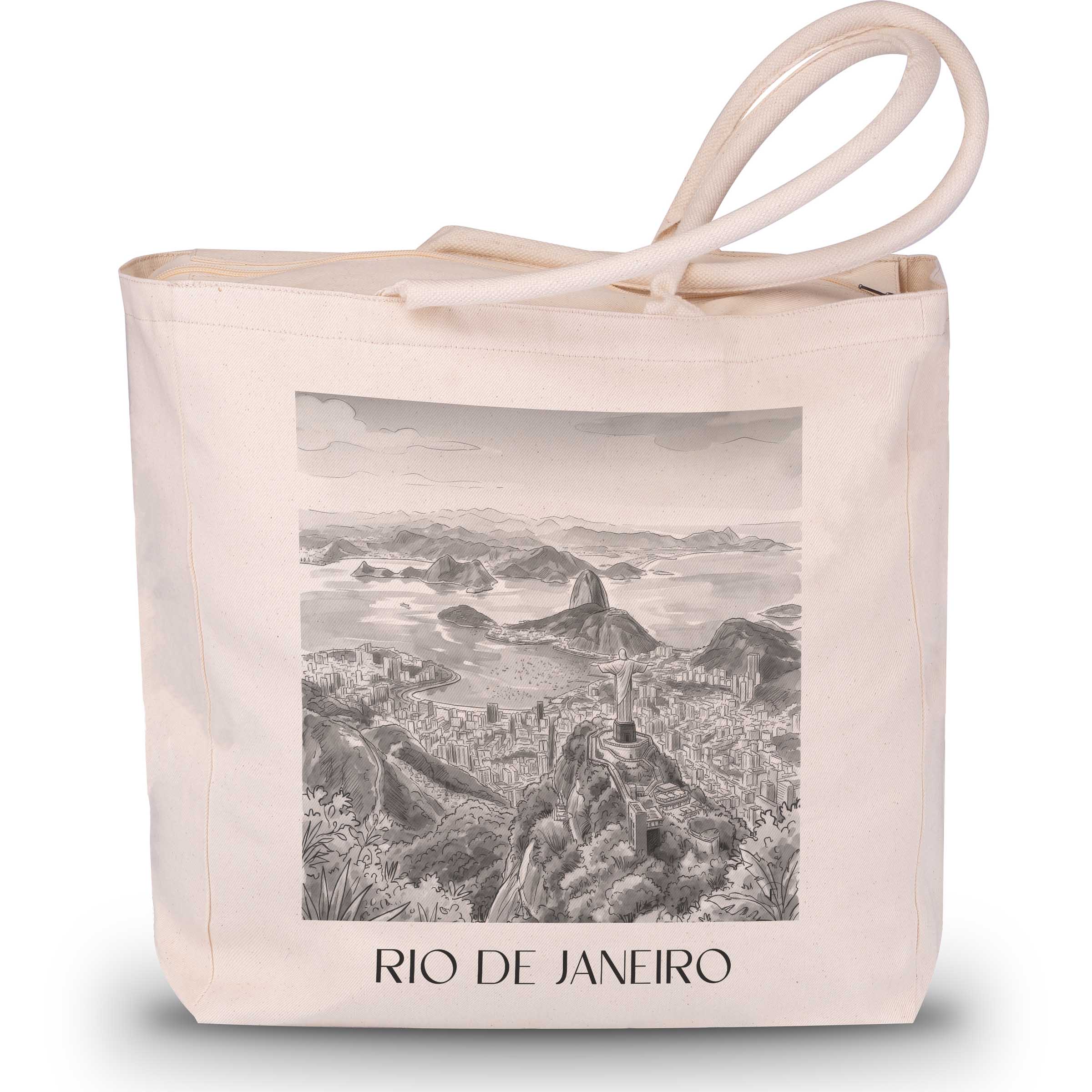 rio-de-janeiro-brasilien-einkaufstasche-aquarell-schwarz-weiss