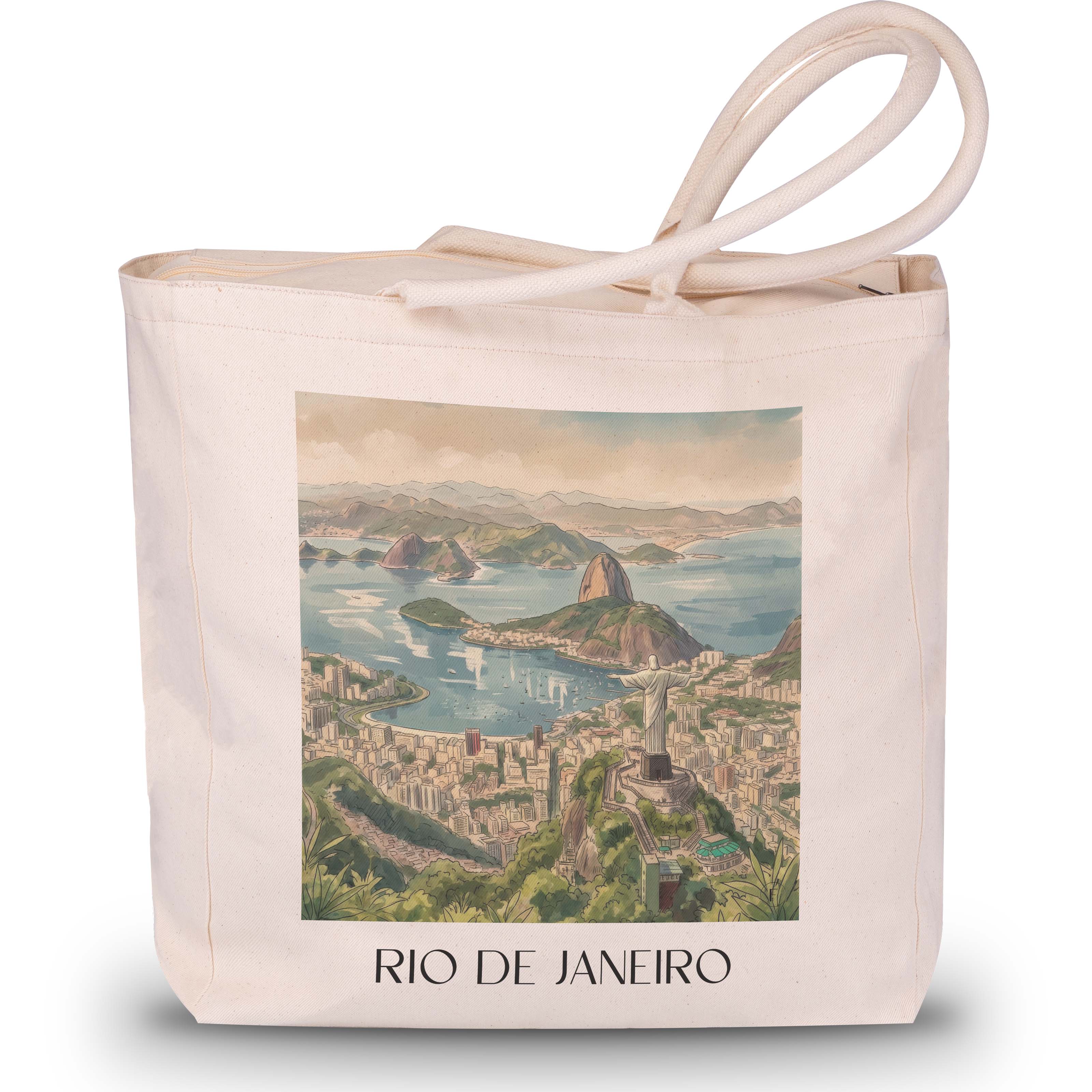 Rio de Janeiro - Brasilien Tote Bag - Einkaufstasche im Aquarell Stil - favplace