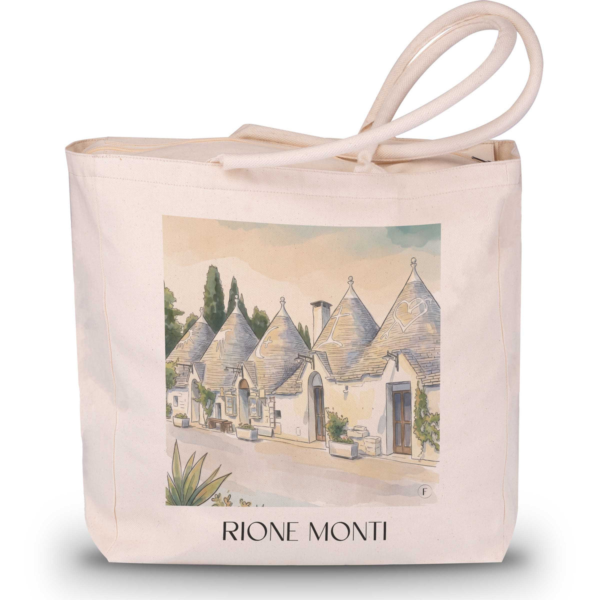 Rione Monti Shopping Tasche - Alberobello - Italien Tote Bag - Einkaufstasche im Aquarell Stil - favplace