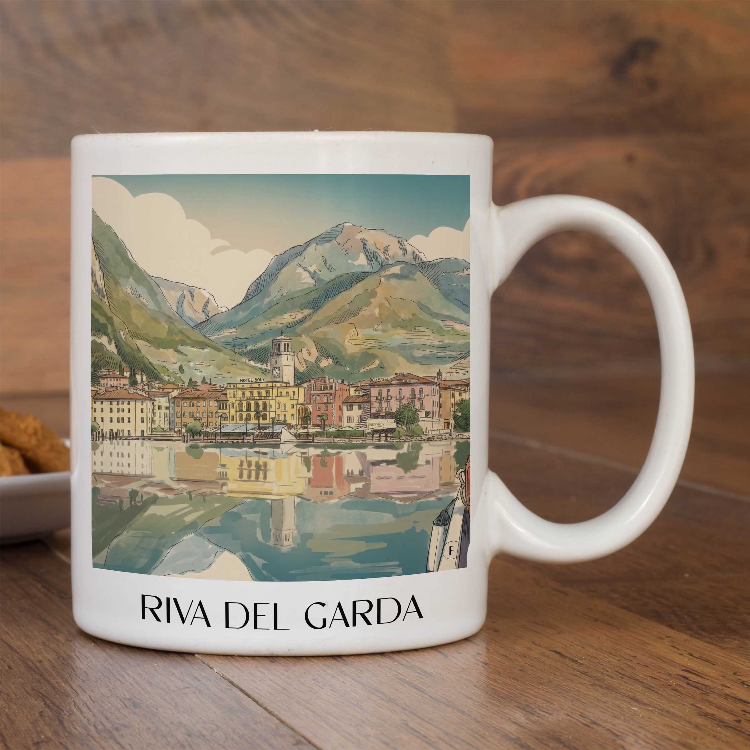 riva-del-garda-trentino-südtirol-italien-kaffeebecher-aquarell