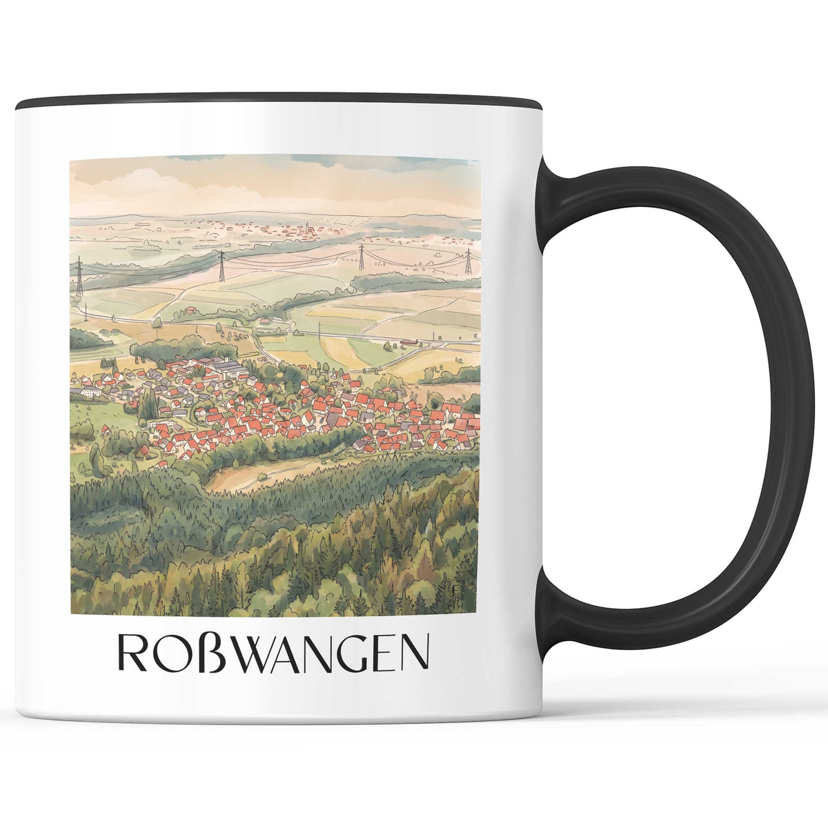 roßwangen-schwäbische-alb-deutschland-kaffeebecher-aquarell