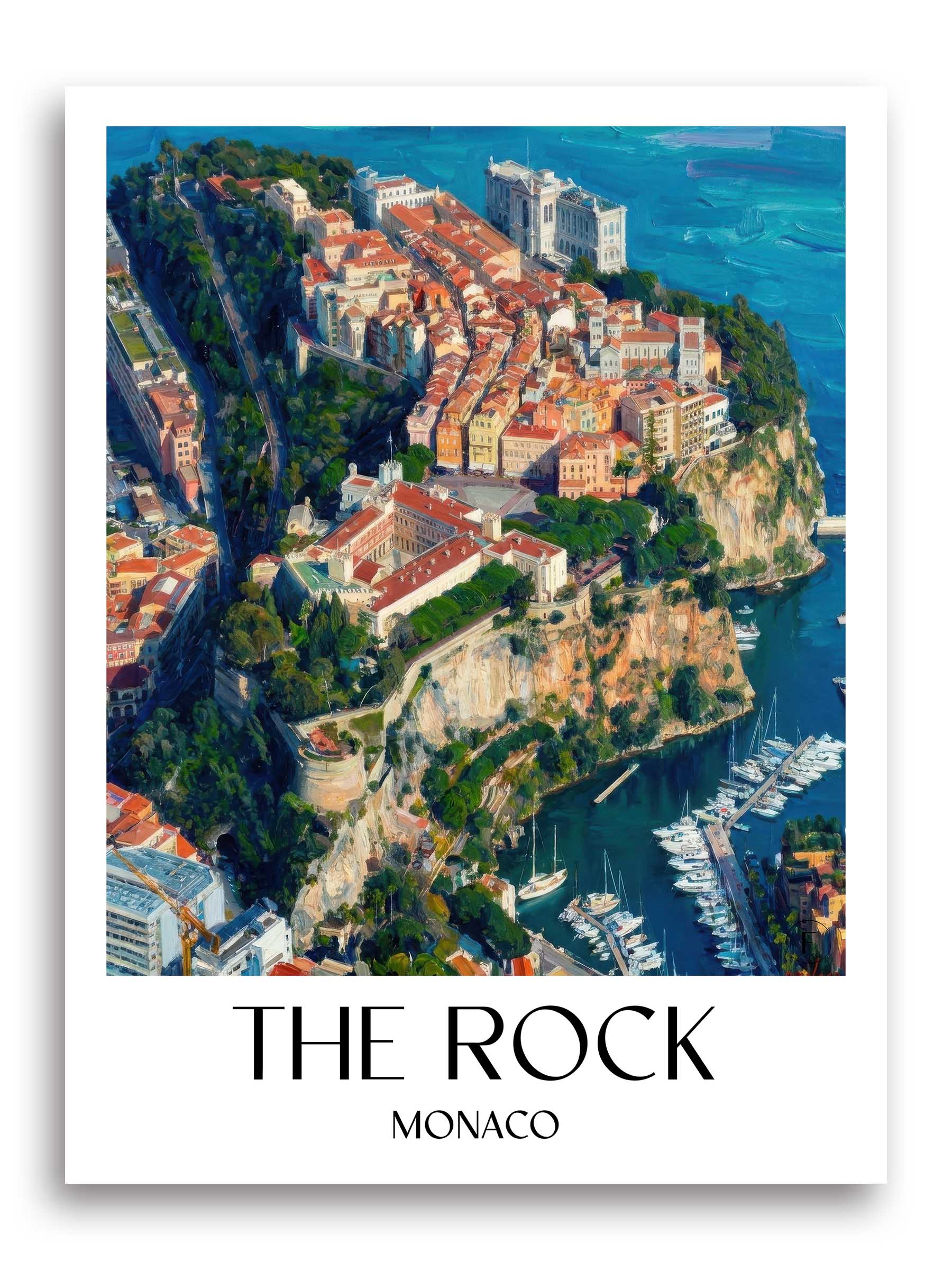 Rocher Poster - Monaco - Monaco Kunstdruck - Ölgemälde von A4 bis A1 - favplace