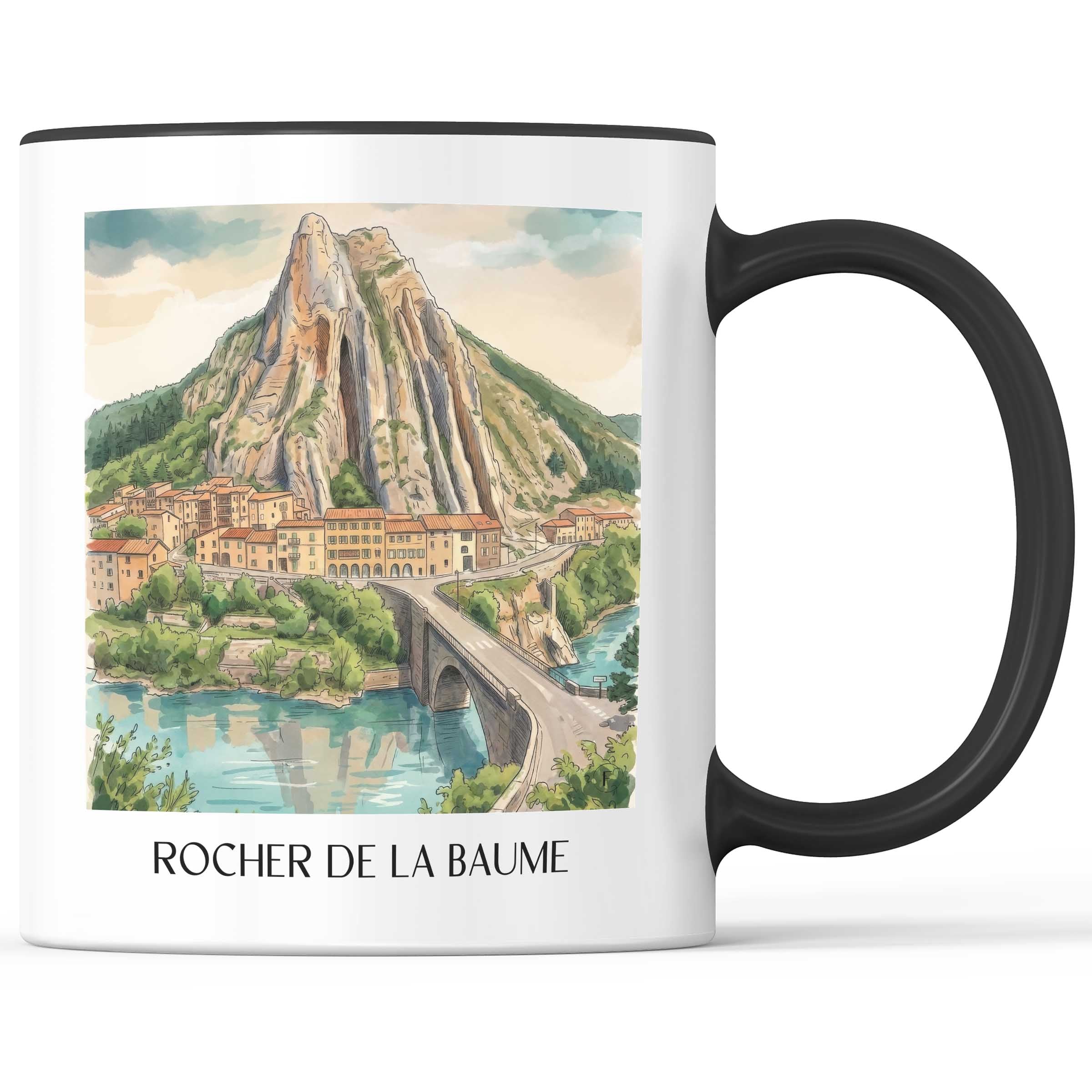 rocher-de-la-baume-sisteron-frankreich-kaffeebecher-aquarell