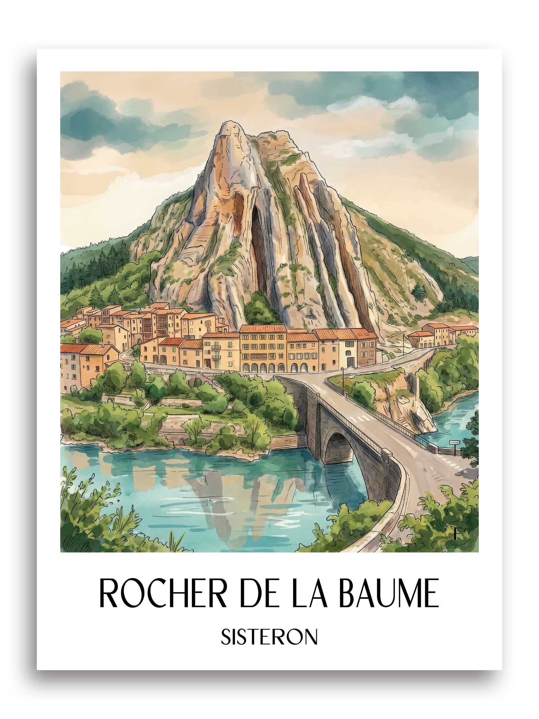 rocher-de-la-baume-sisteron-frankreich-poster-aquarell