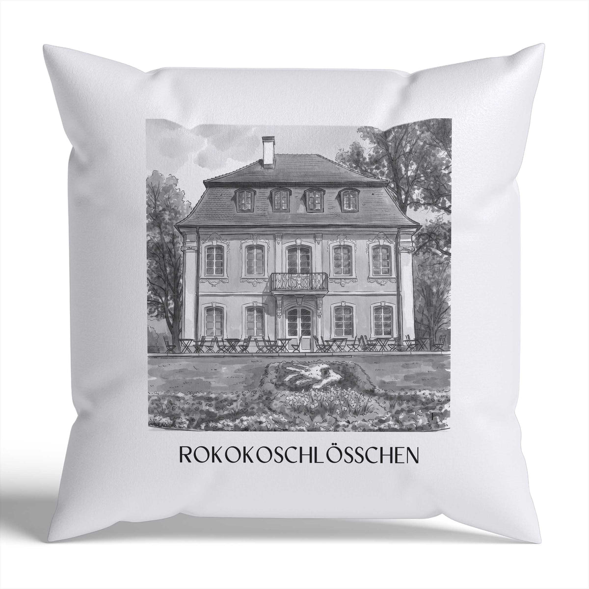 rokokoschlösschen-schwäbisch-gmünd-deutschland-kissenbezug-aquarell-schwarz-weiss