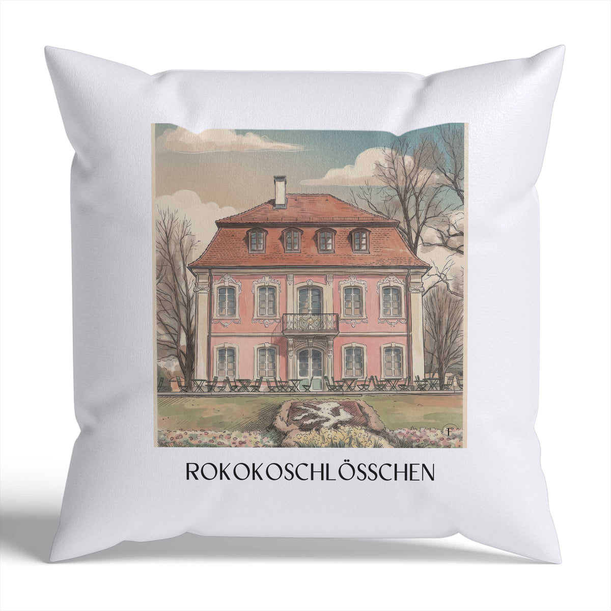 rokokoschlösschen-schwäbisch-gmünd-deutschland-kissenbezug-aquarell