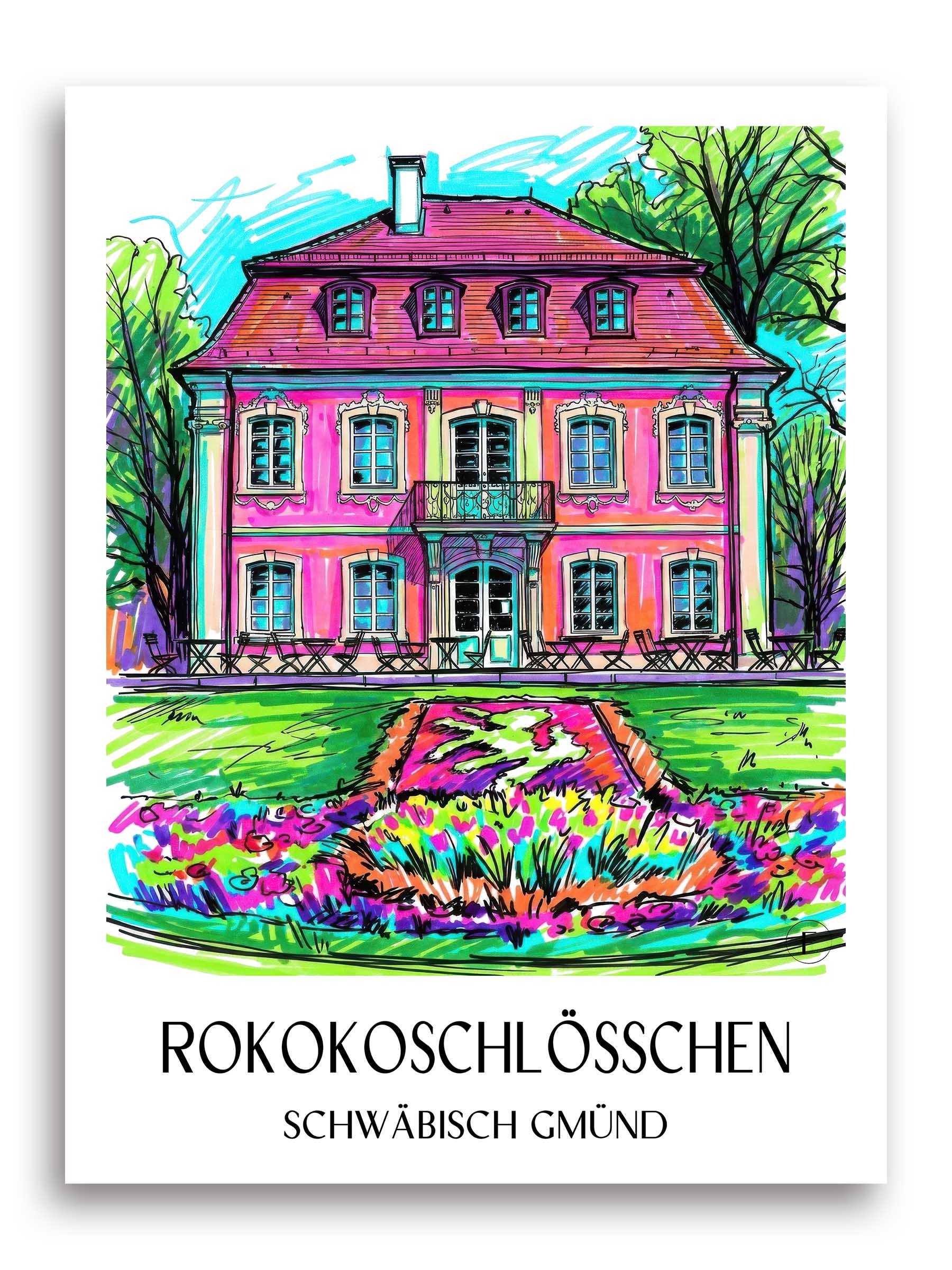 rokokoschlösschen-schwäbisch-gmünd-deutschland-poster-graffiti