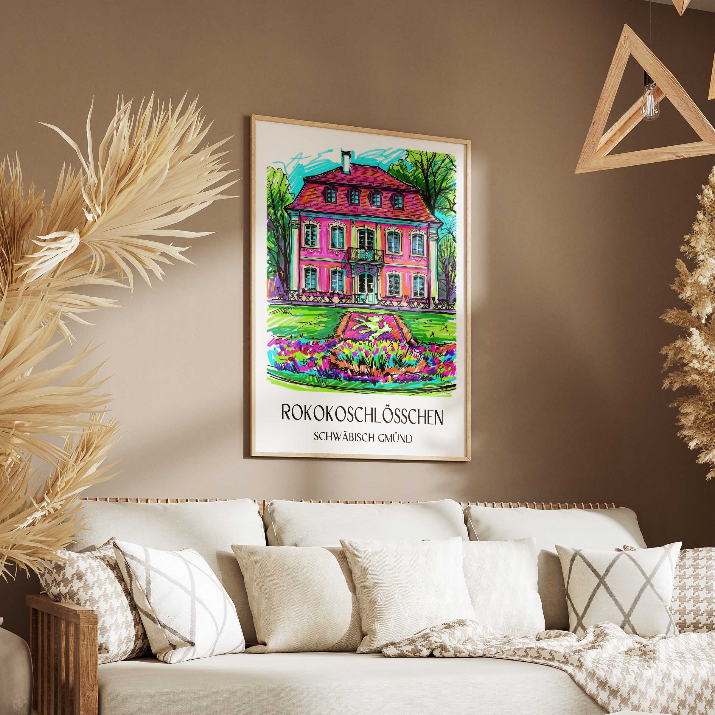 rokokoschlösschen-schwäbisch-gmünd-deutschland-poster-graffiti
