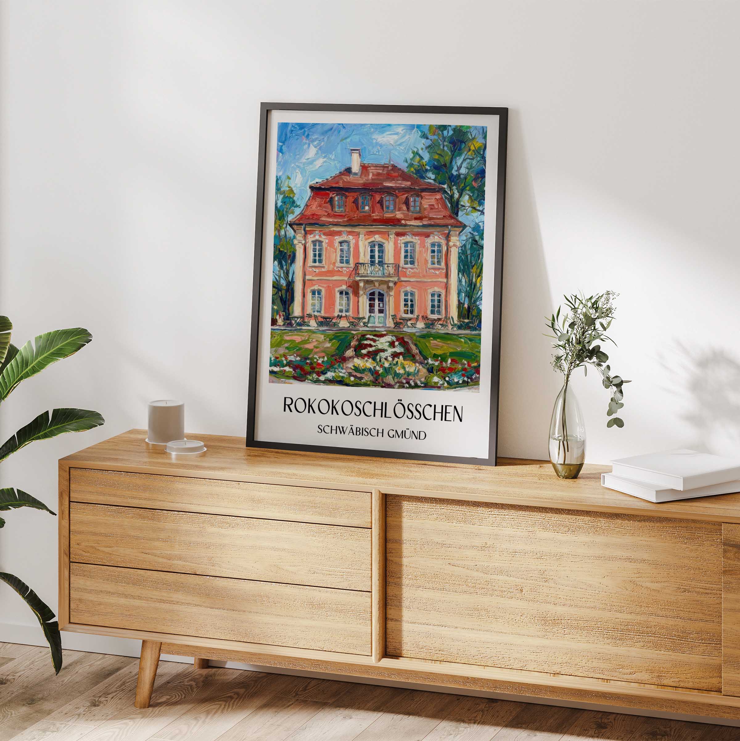 rokokoschlösschen-schwäbisch-gmünd-deutschland-poster-oil-painting-oelgemaelde