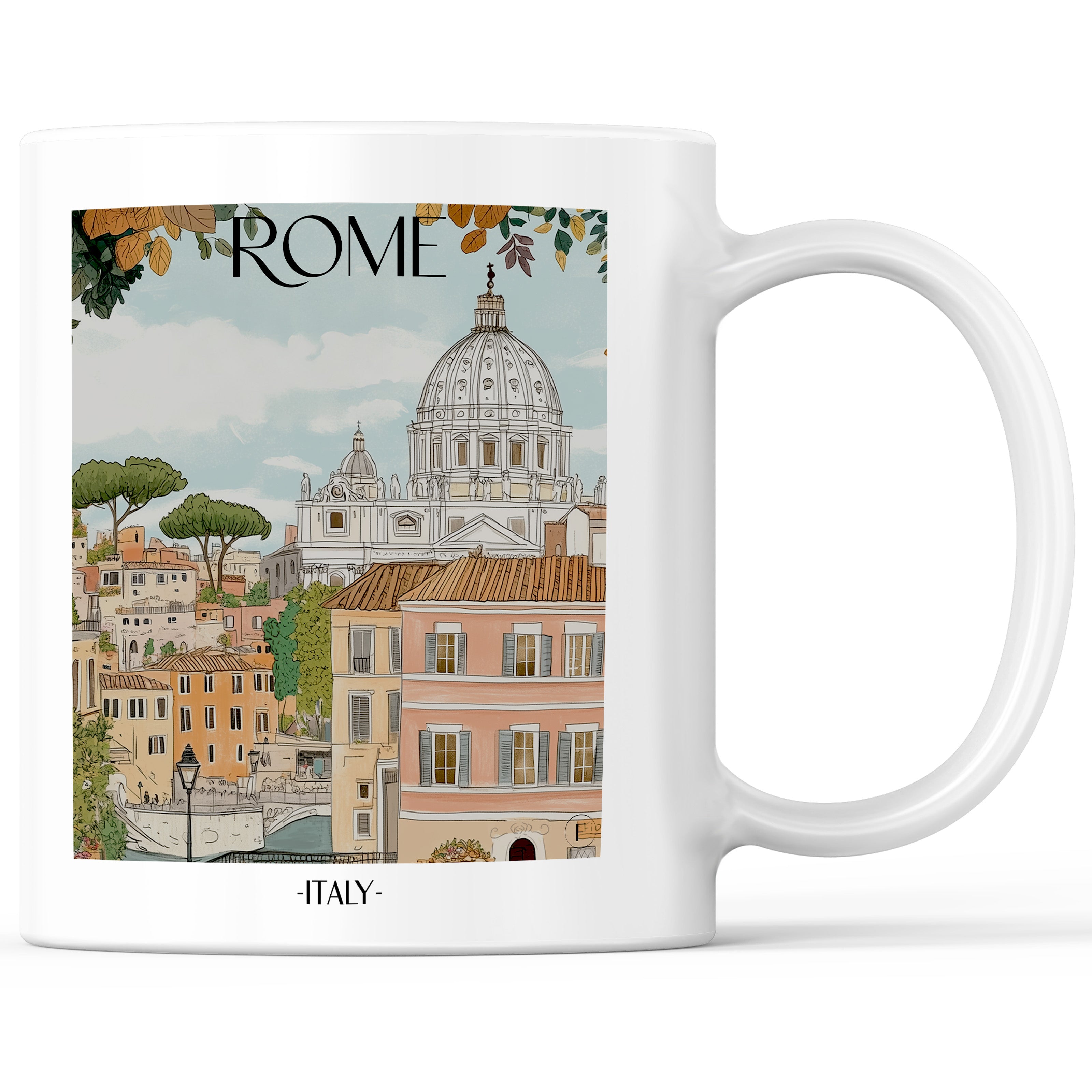 Rom - Italien Becher - Kaffeetasse im Aquarell Stil - favplace