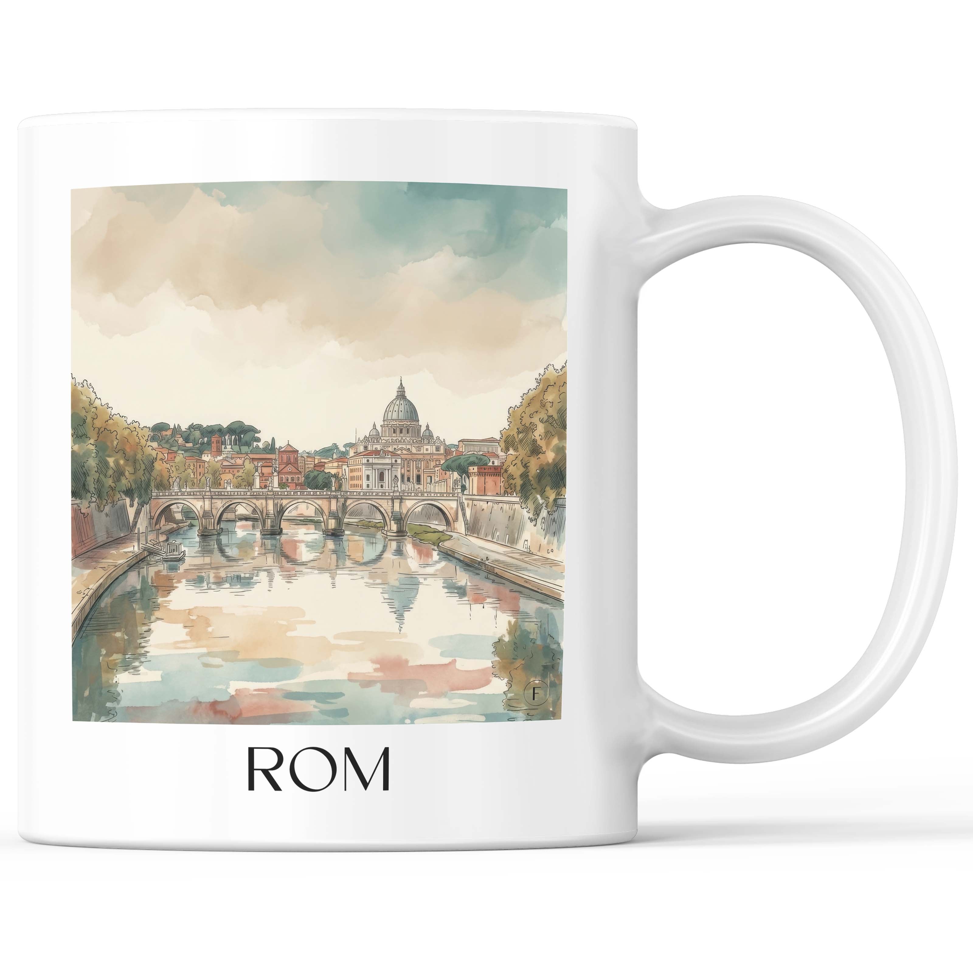 Rom - Italien Becher - Kaffeetasse im Aquarell Stil - favplace