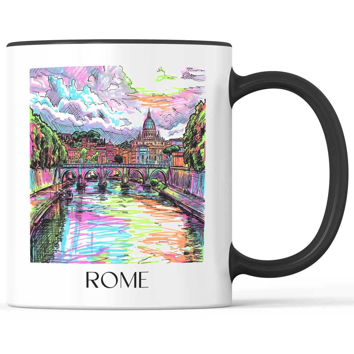 Rom - Italien Becher - Kaffeetasse im Tag Graffiti Stil - favplace