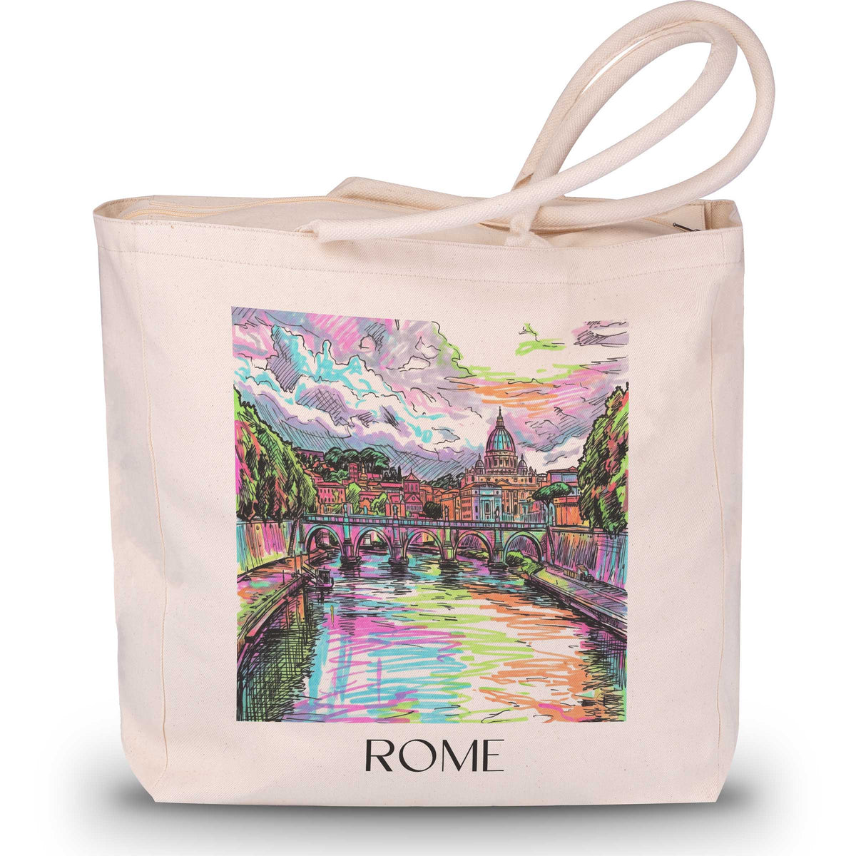 Rom - Italien Tote Bag - Einkaufstasche im Tag Graffiti Stil - favplace