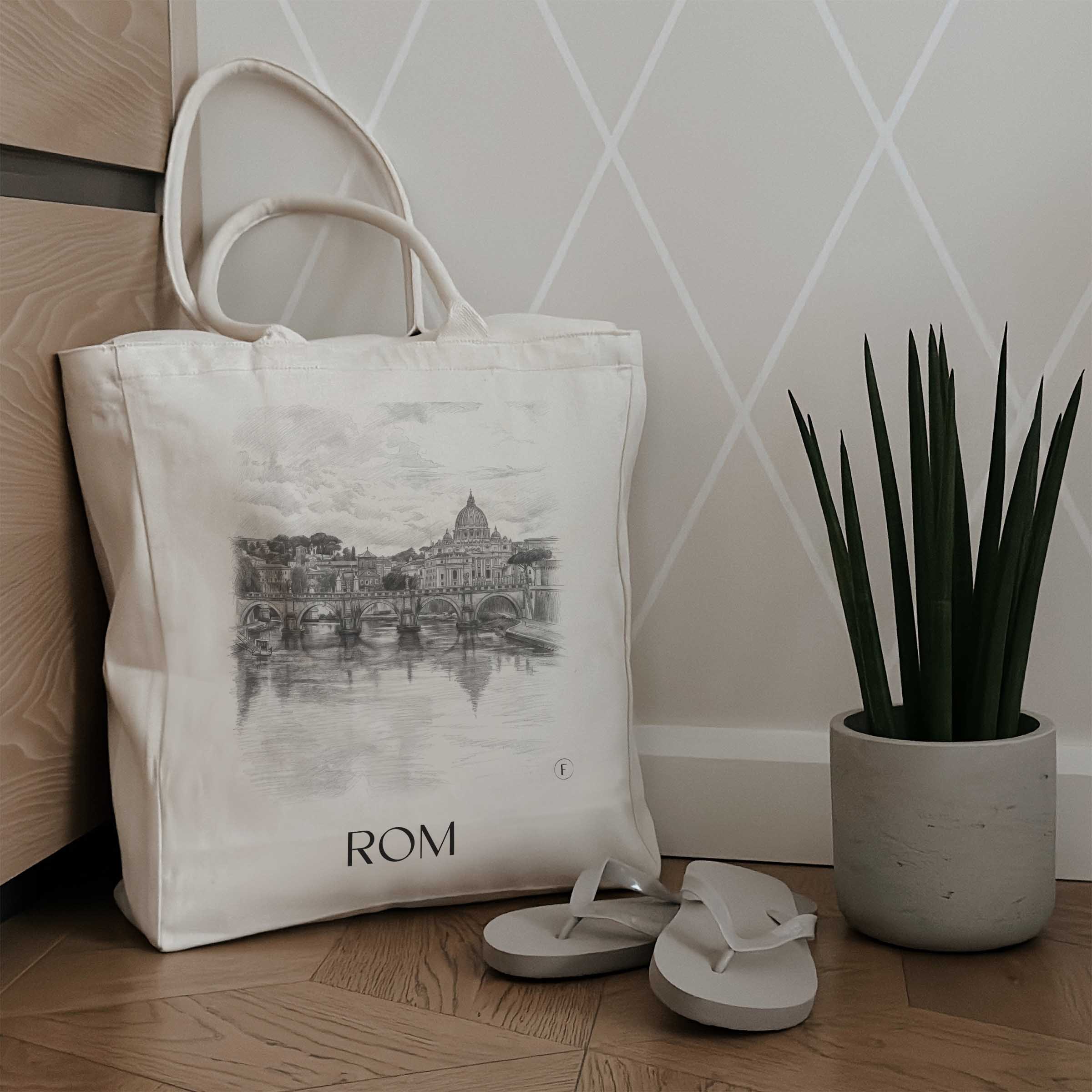 rom-italien-einkaufstasche-bleistift-zeichnung-drawing