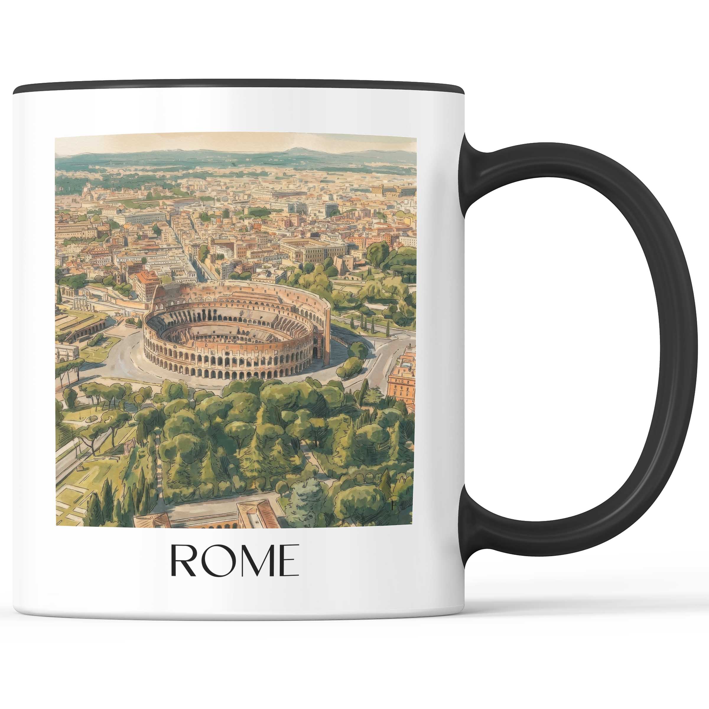 Rom Kaffeebecher - Italien - Italien Becher - Kaffeetasse im Aquarell Stil - favplace